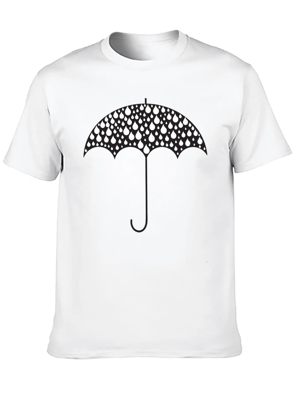 Rain Drops Umbrella Silhouette Casual Graphic T-Shirt – Simple And Comfortable Daily Wear