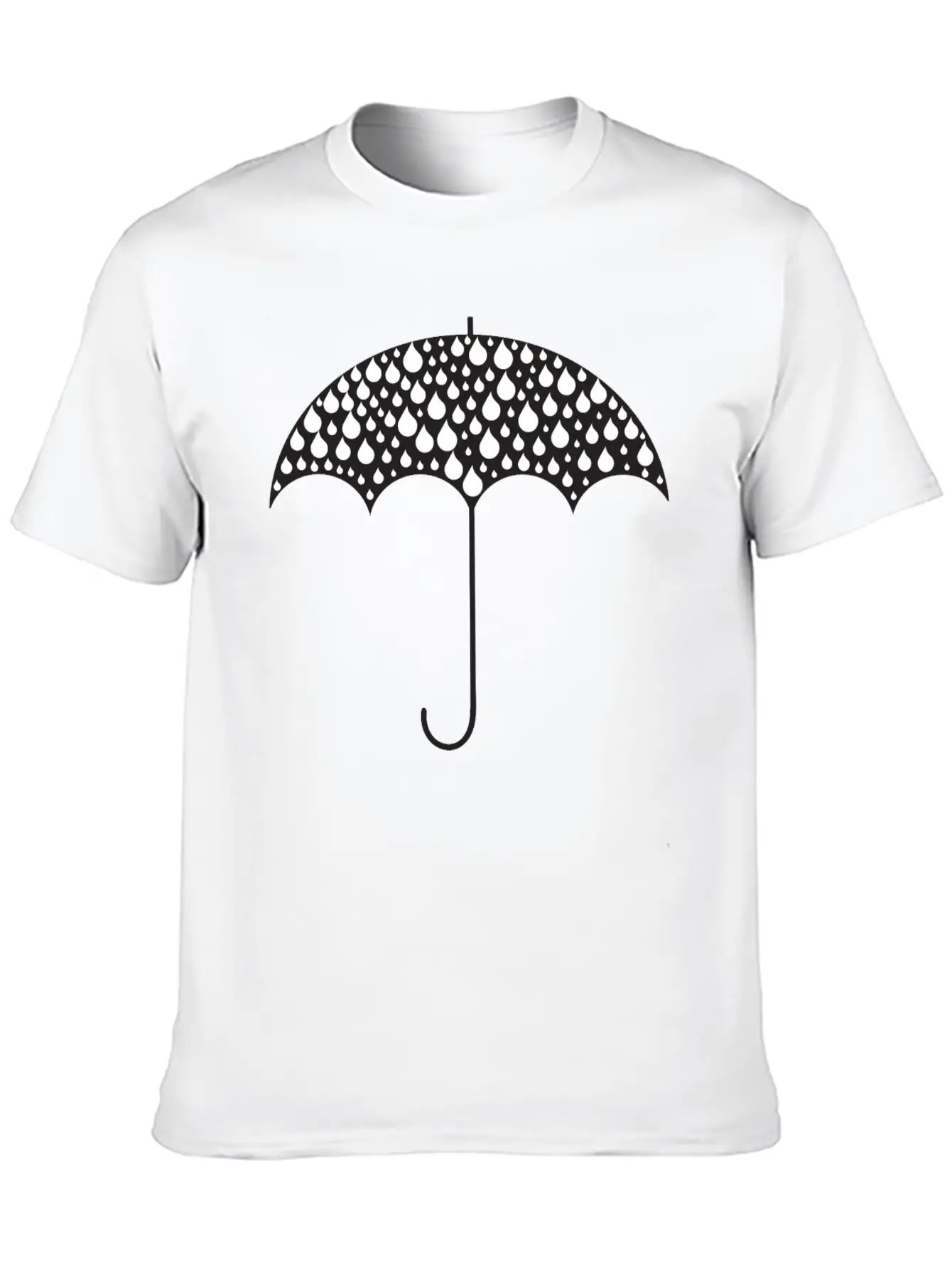 Rain Drops Umbrella Silhouette Casual Graphic T-Shirt – Simple And Comfortable Daily Wear