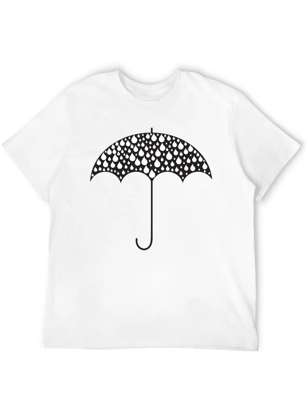 Rain Drops Umbrella Silhouette Casual Graphic T-Shirt – Simple And Comfortable Daily Wear