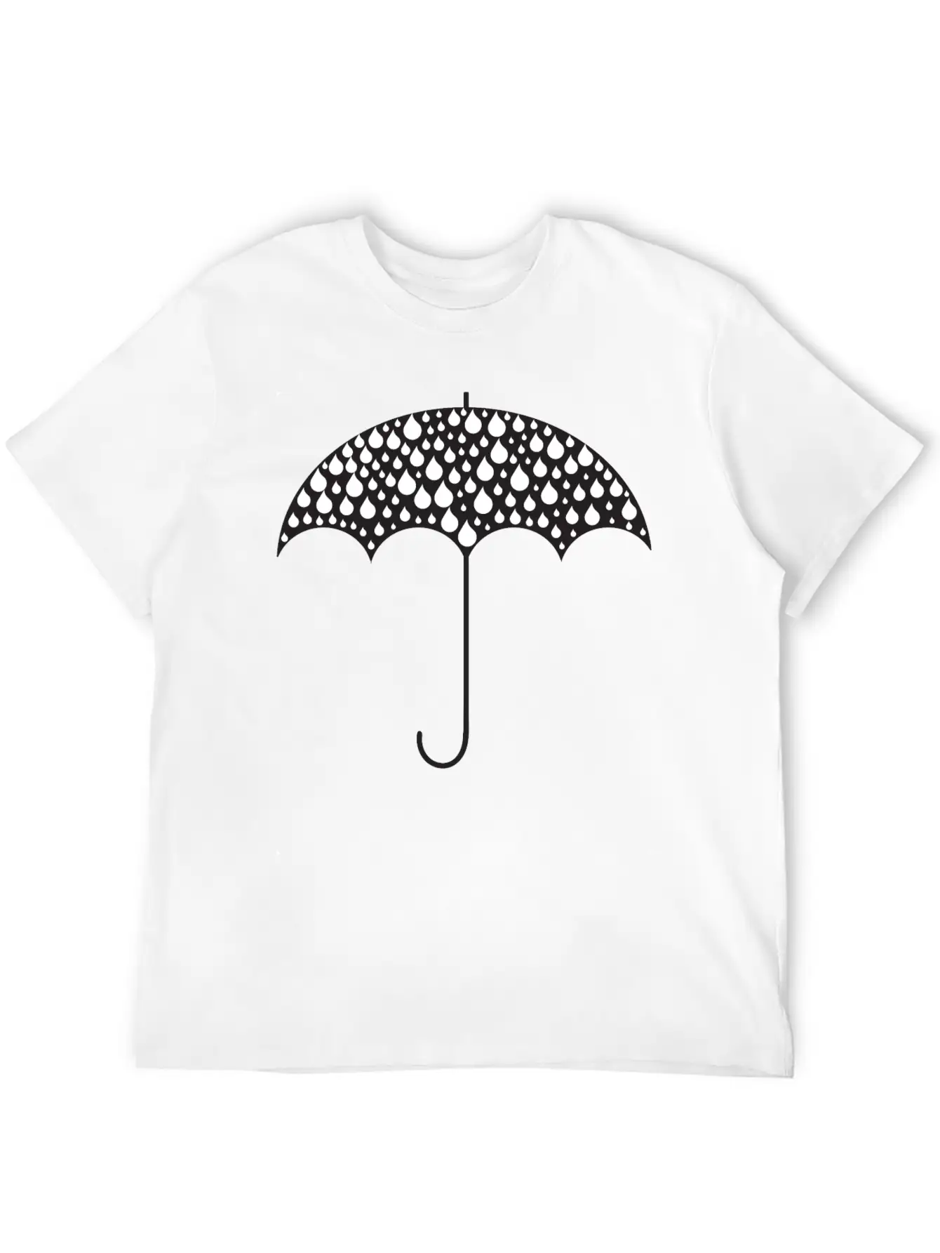 Rain Drops Umbrella Silhouette Casual Graphic T-Shirt – Simple And Comfortable Daily Wear
