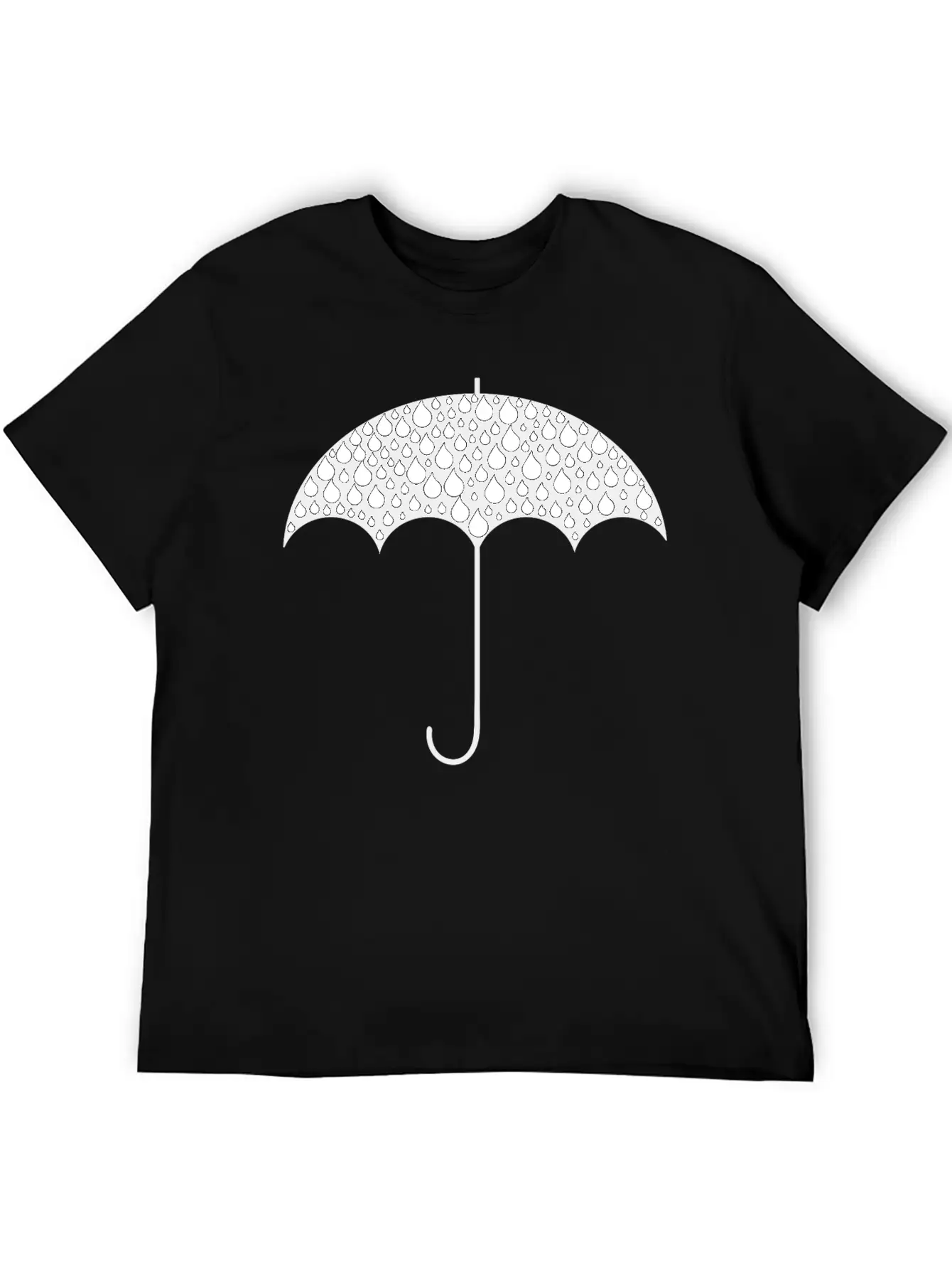 Rain Drops Umbrella Silhouette Casual Graphic T-Shirt – Simple And Comfortable Daily Wear