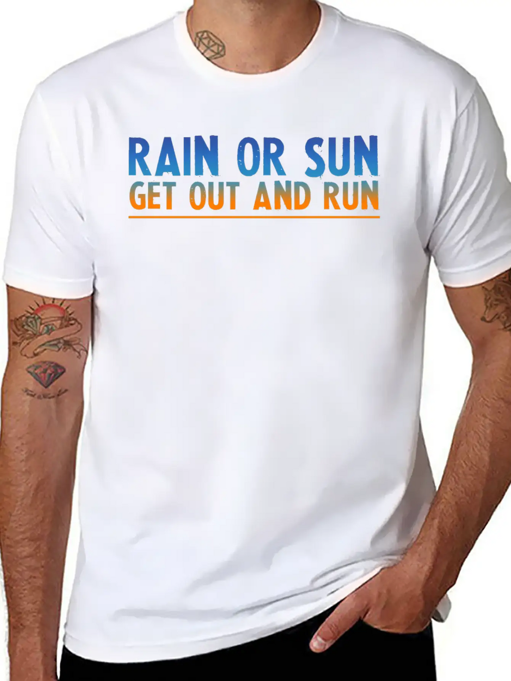 Rain Or Sun, Get Out And Run 2 Unisex Short Sleeve Soft Cotton T-Shirt – Casual Everyday Wear