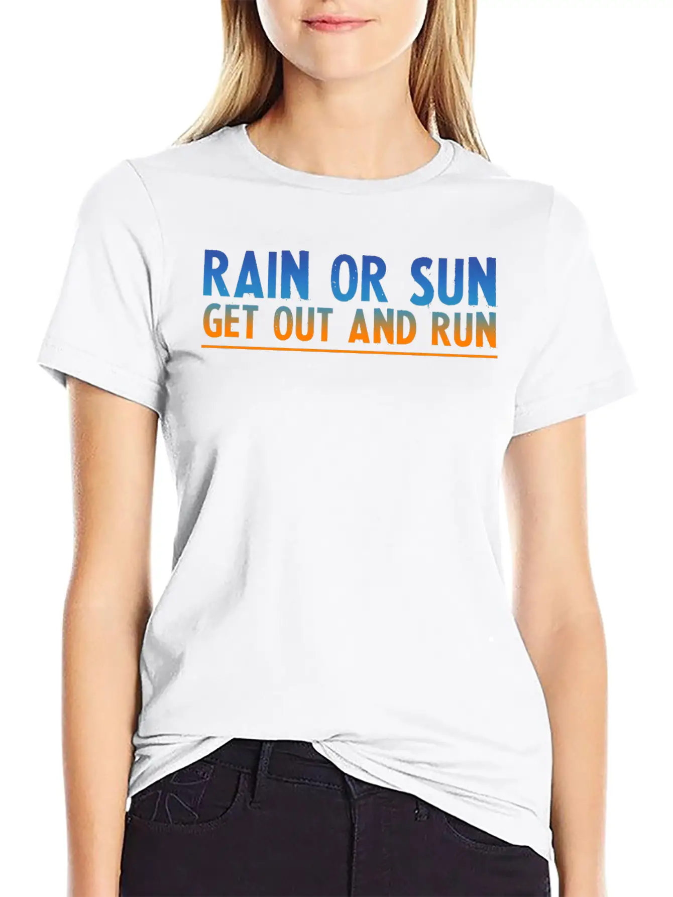 Rain Or Sun, Get Out And Run 2 Unisex Short Sleeve Soft Cotton T-Shirt – Casual Everyday Wear