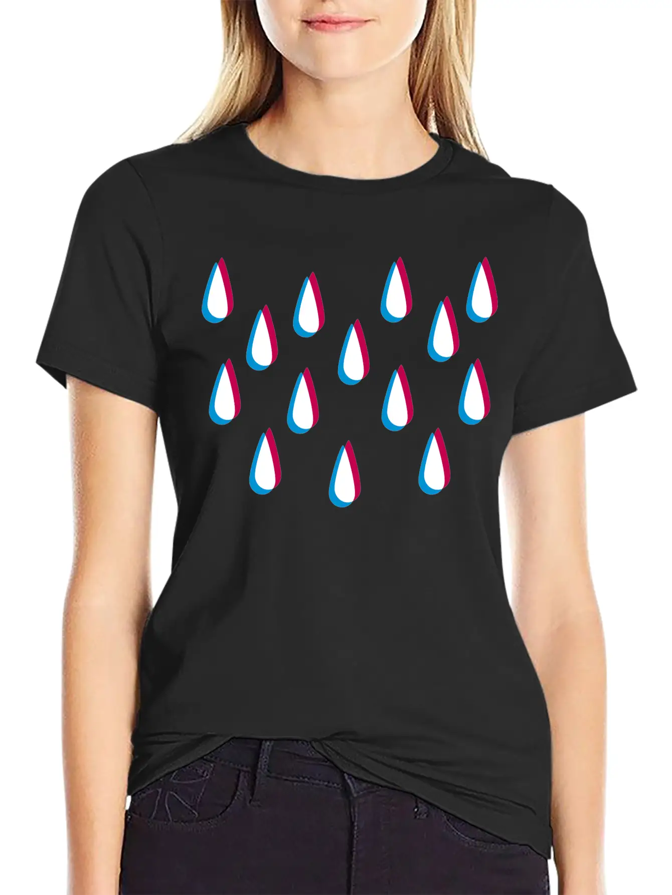 Rain Pattern 3D Unisex Casual T-Shirt – Clean Design For Daily Comfort