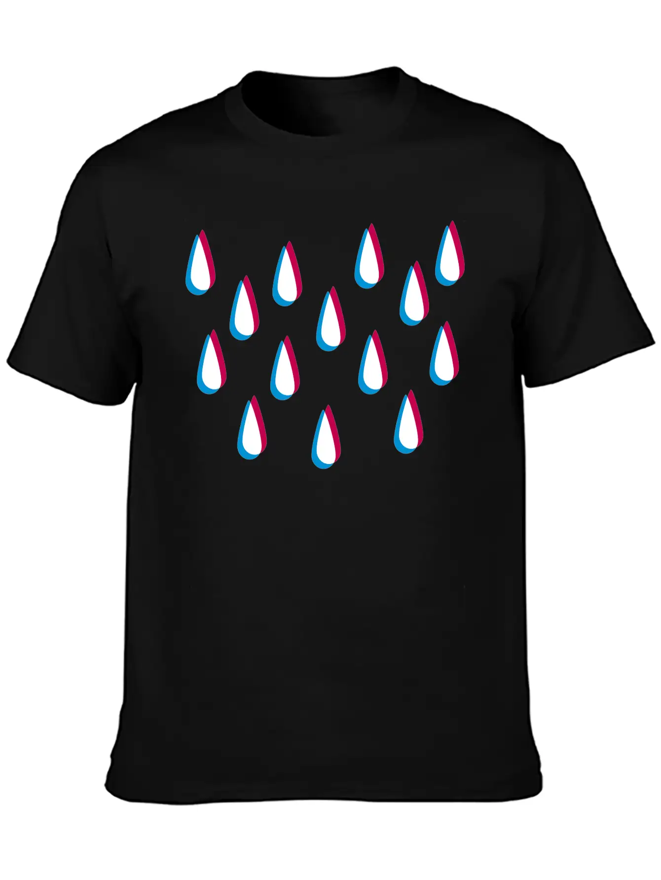 Rain Pattern 3D Unisex Casual T-Shirt – Clean Design For Daily Comfort