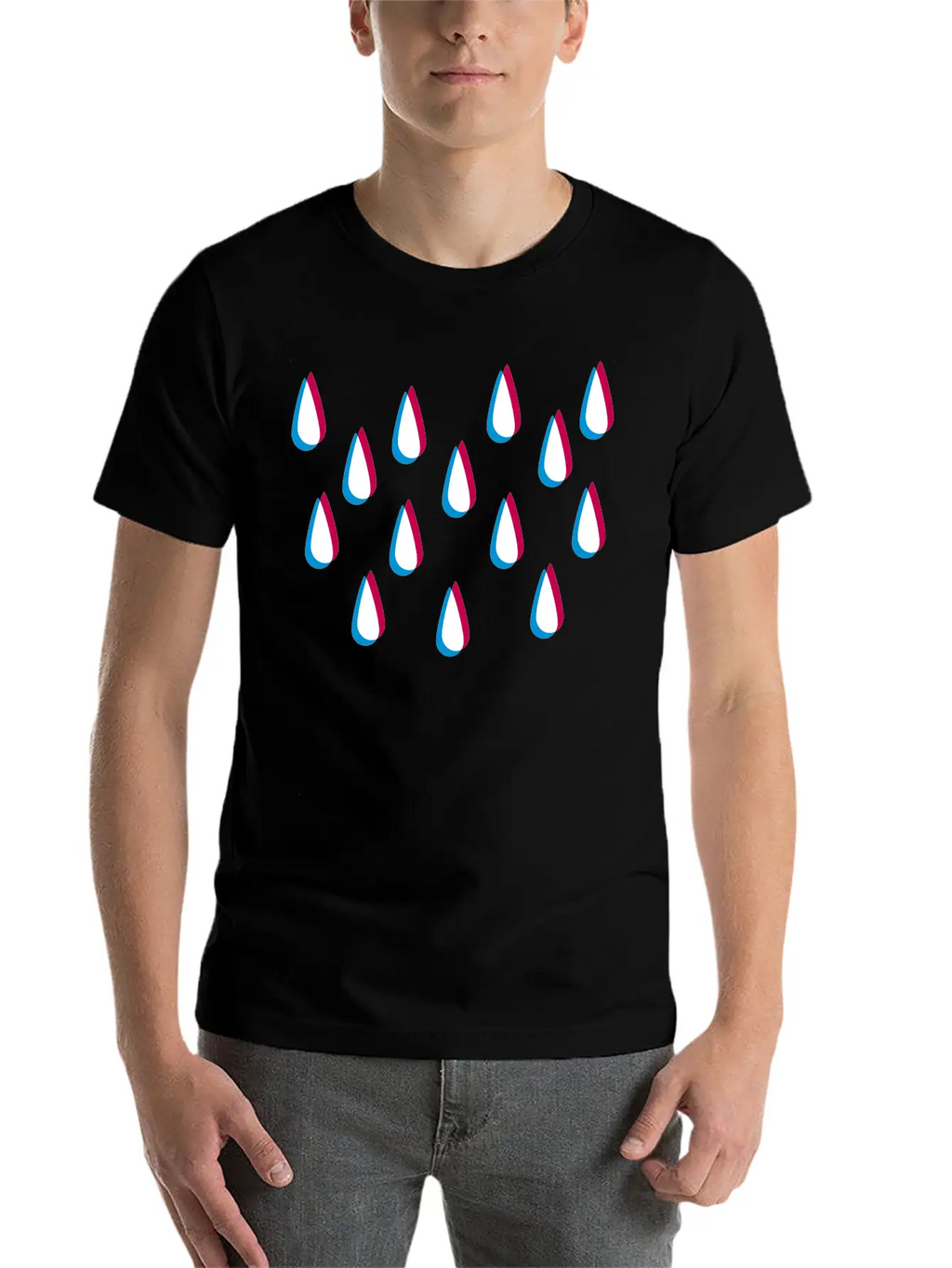 Rain Pattern 3D Unisex Casual T-Shirt – Clean Design For Daily Comfort
