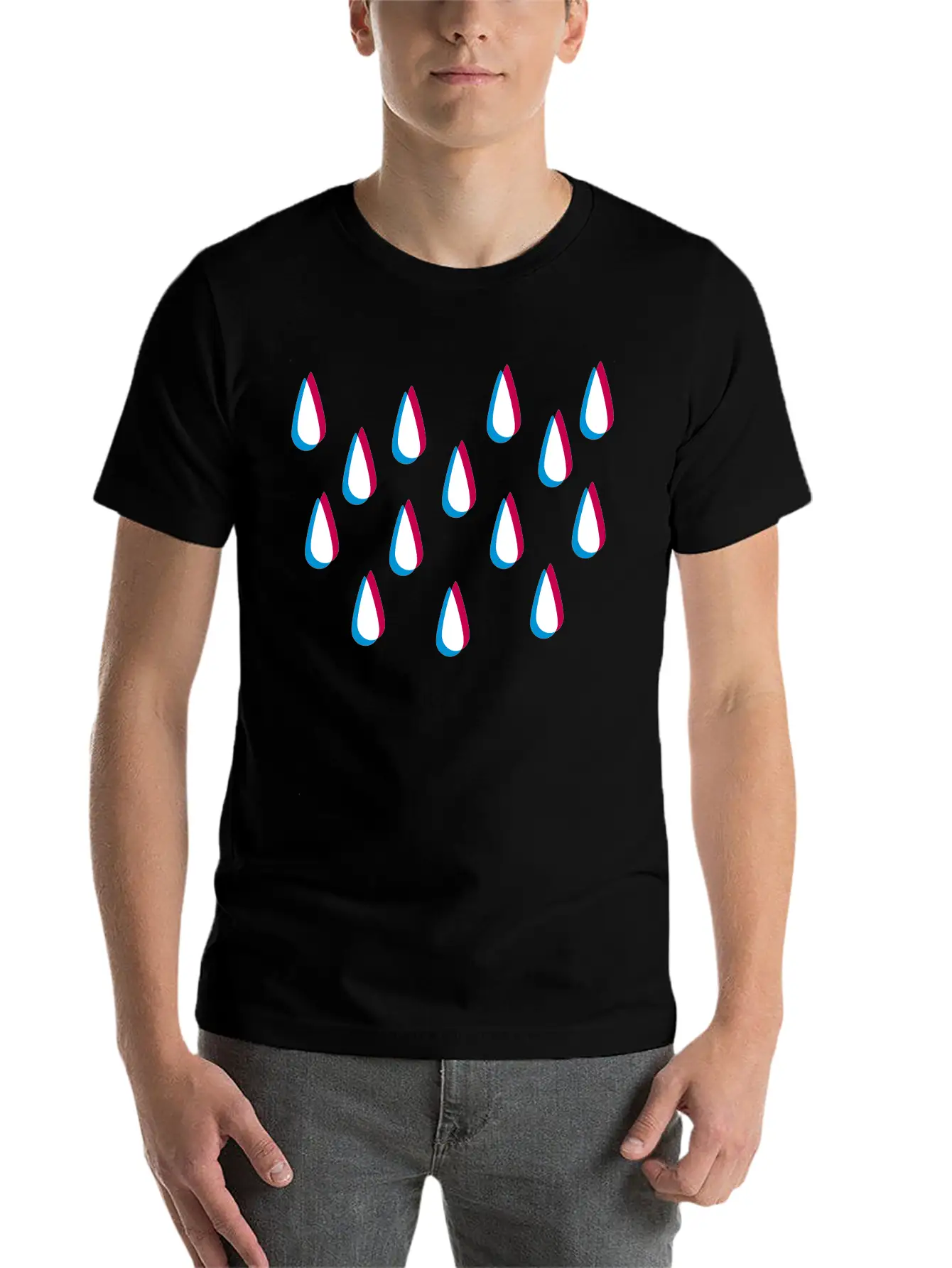 Rain Pattern 3D Unisex Casual T-Shirt – Clean Design For Daily Comfort