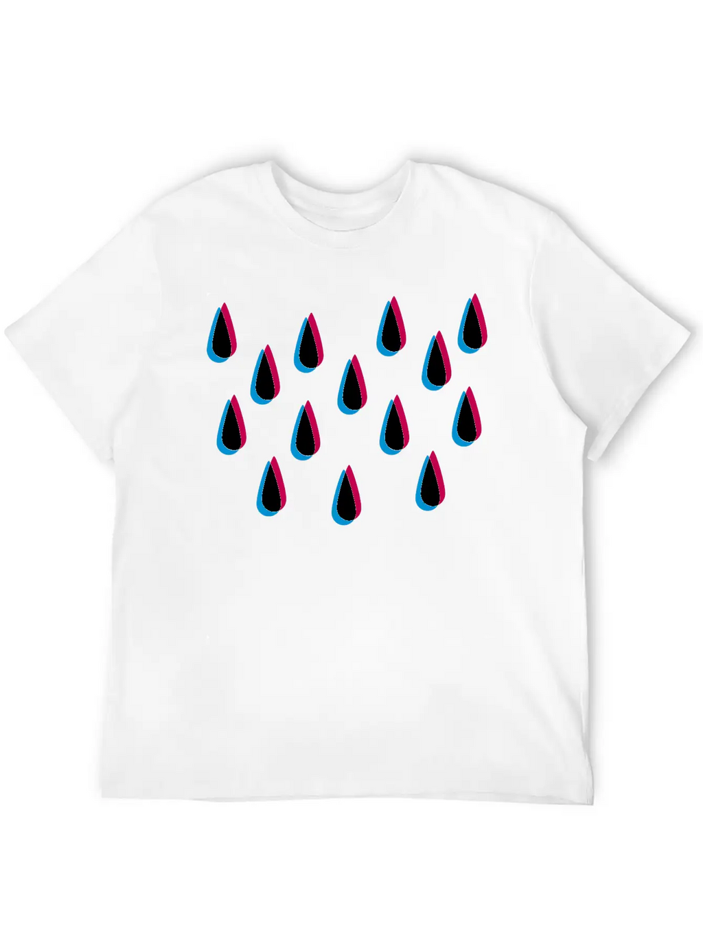 Rain Pattern 3D Unisex Casual T-Shirt – Clean Design For Daily Comfort