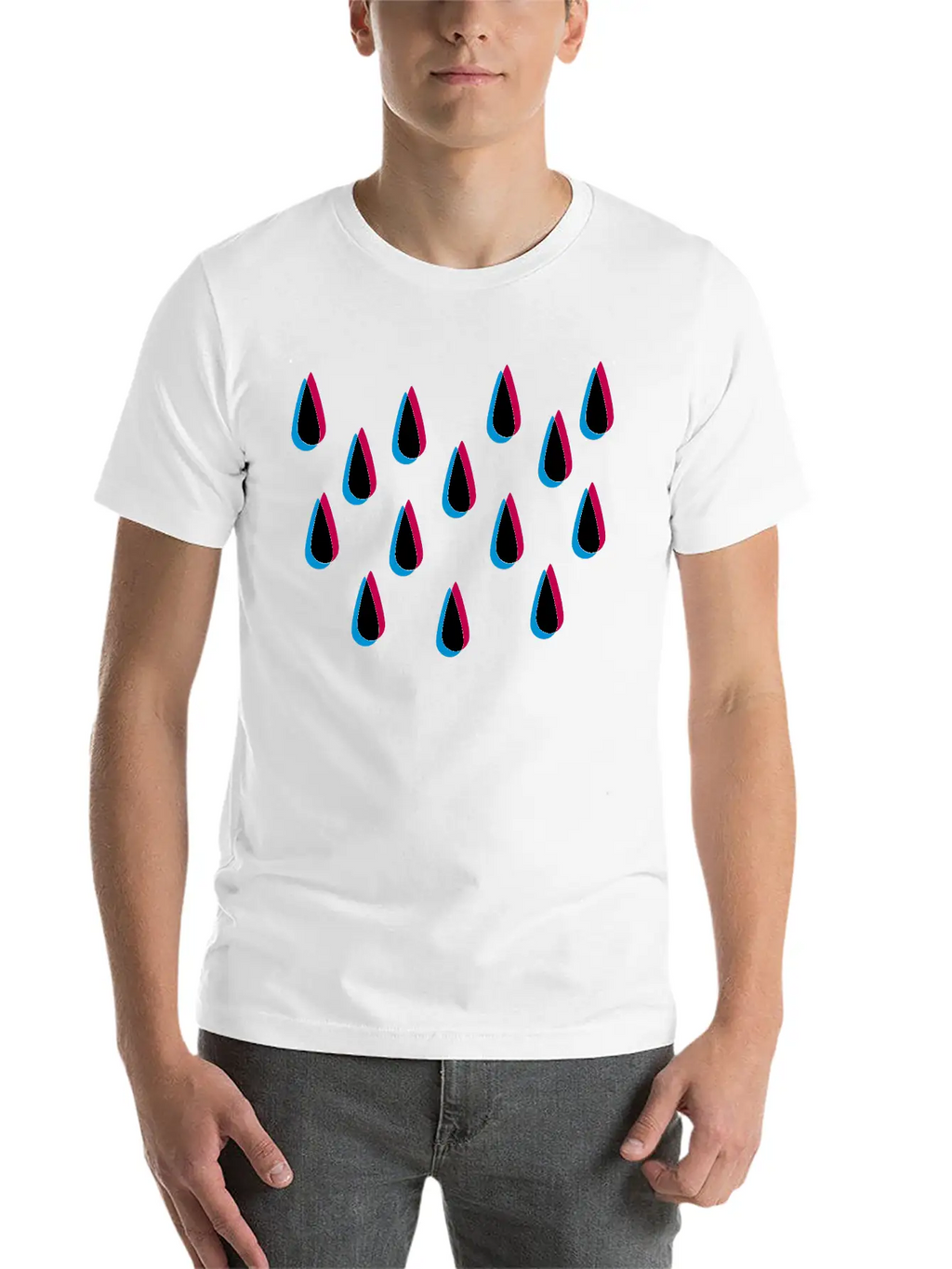 Rain Pattern 3D Unisex Casual T-Shirt – Clean Design For Daily Comfort