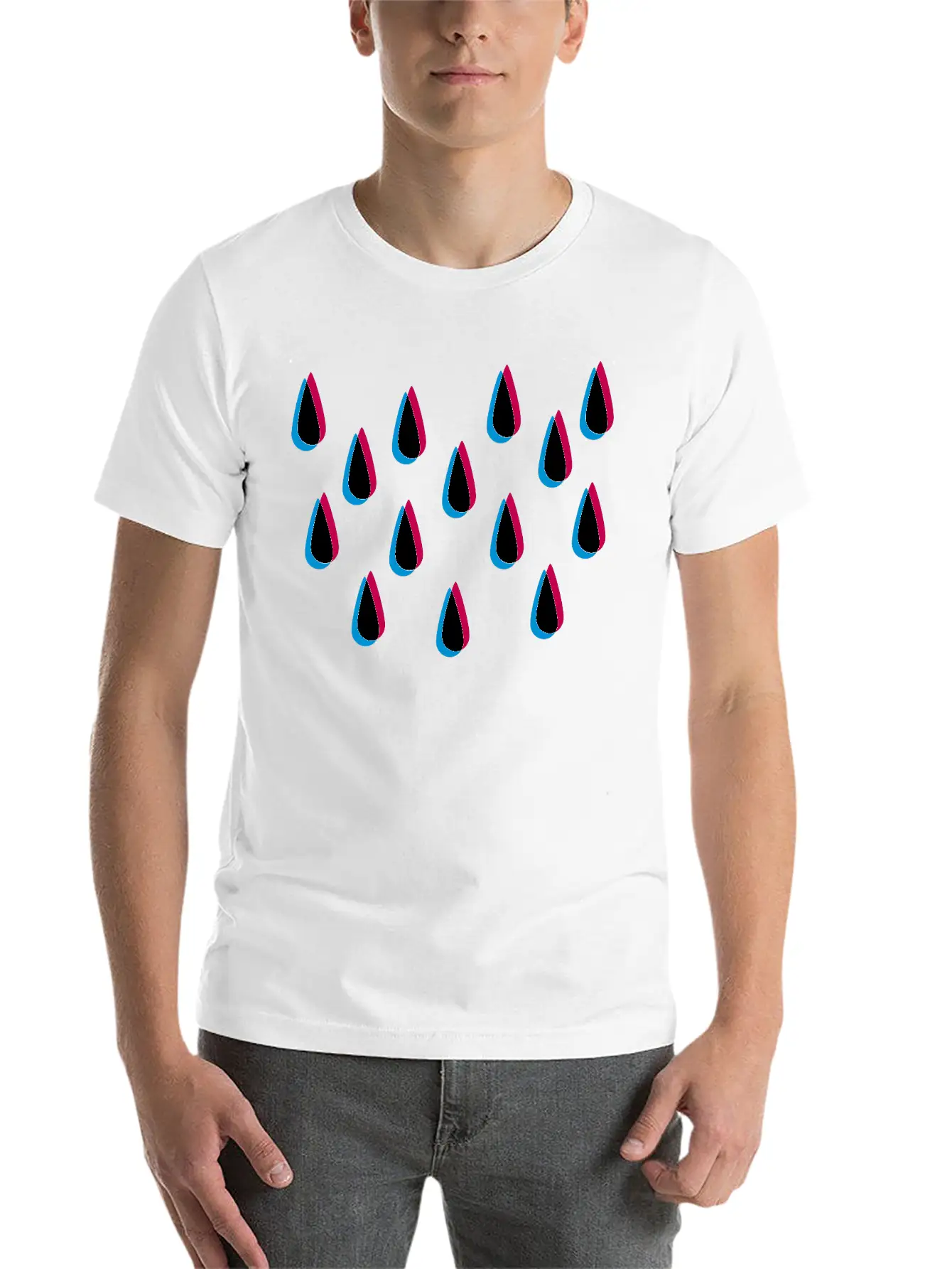 Rain Pattern 3D Unisex Casual T-Shirt – Clean Design For Daily Comfort