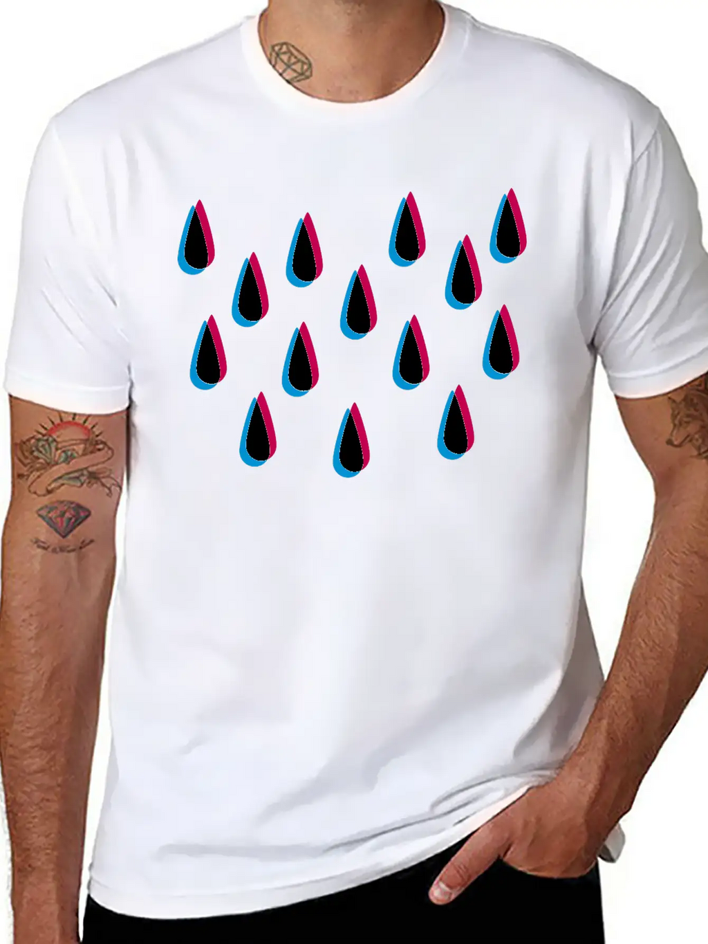 Rain Pattern 3D Unisex Casual T-Shirt – Clean Design For Daily Comfort