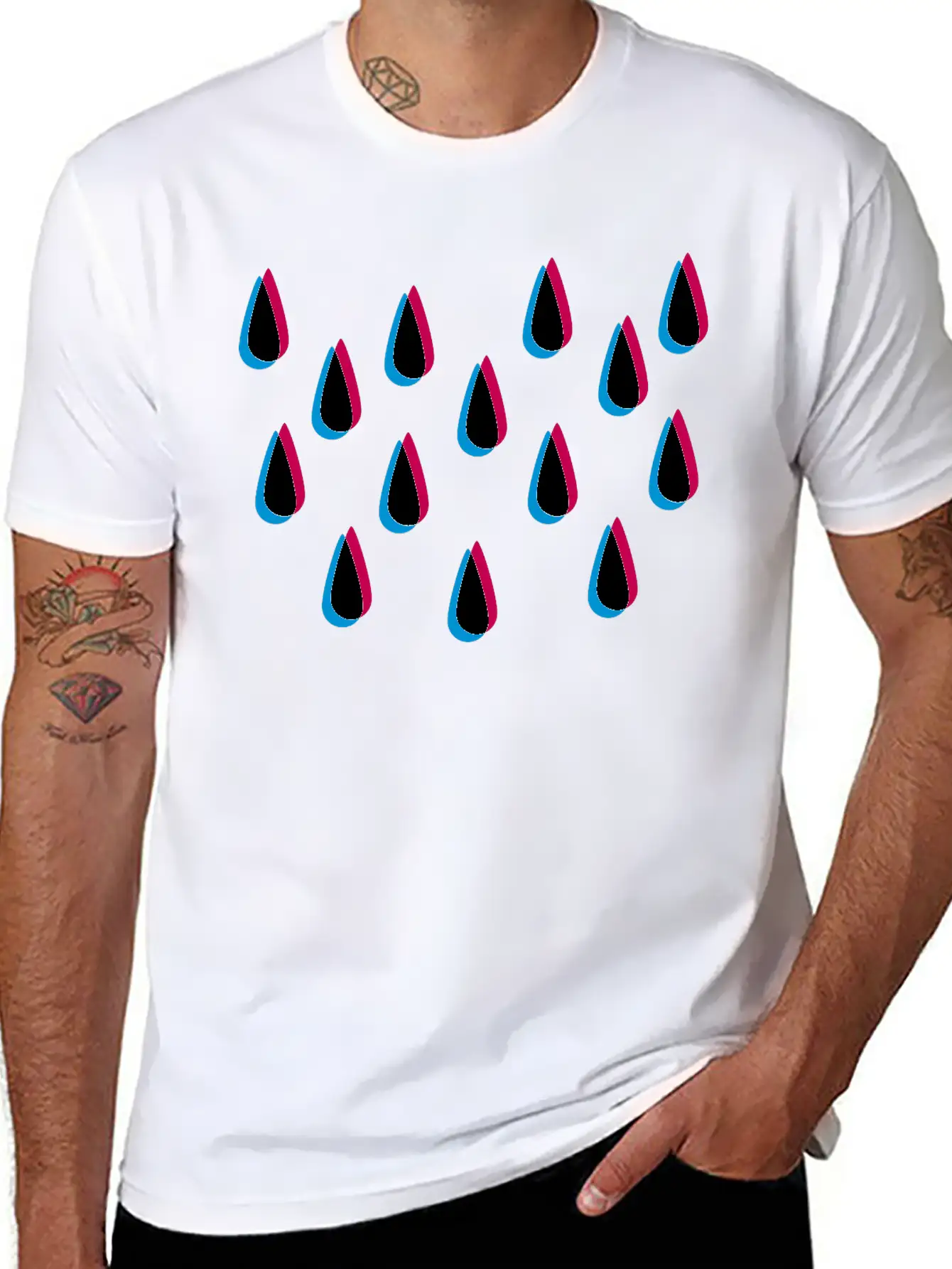 Rain Pattern 3D Unisex Casual T-Shirt – Clean Design For Daily Comfort