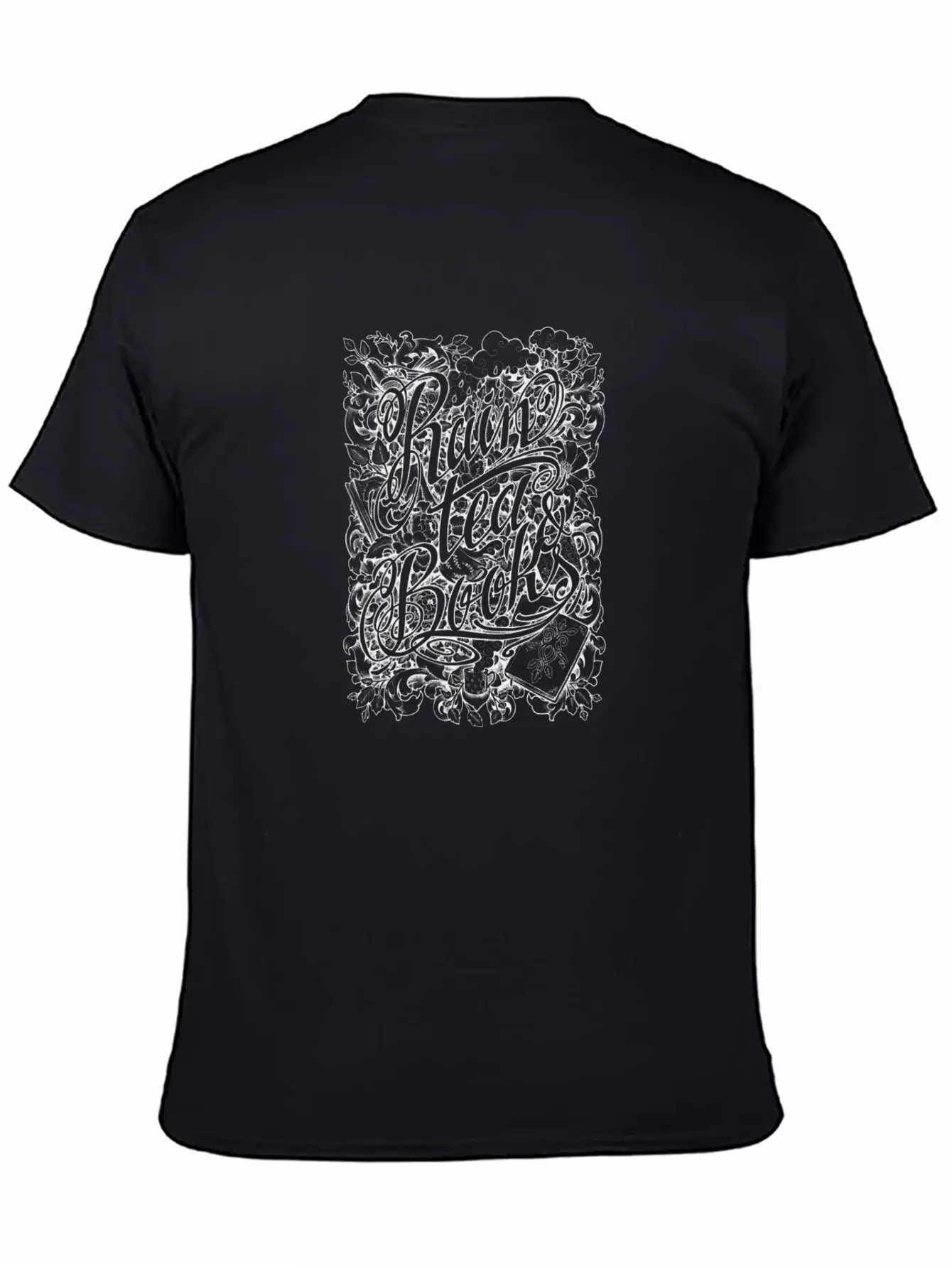 Rain Tea & Books Casual Graphic T-Shirt – Simple And Comfortable Daily Wear