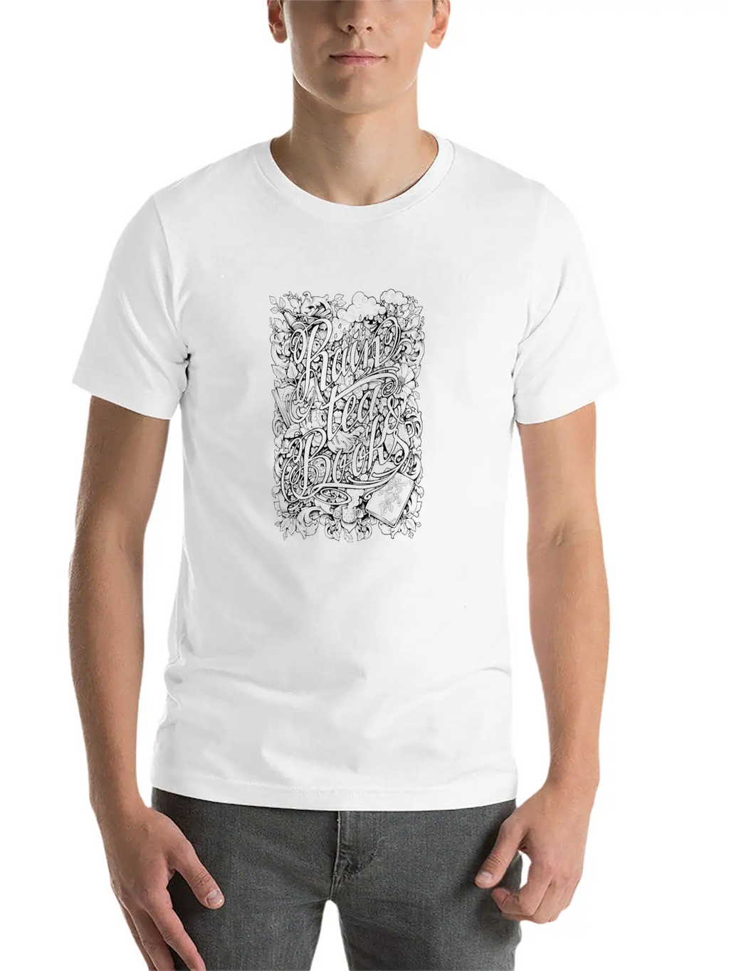 Rain Tea & Books Casual Graphic T-Shirt – Simple And Comfortable Daily Wear