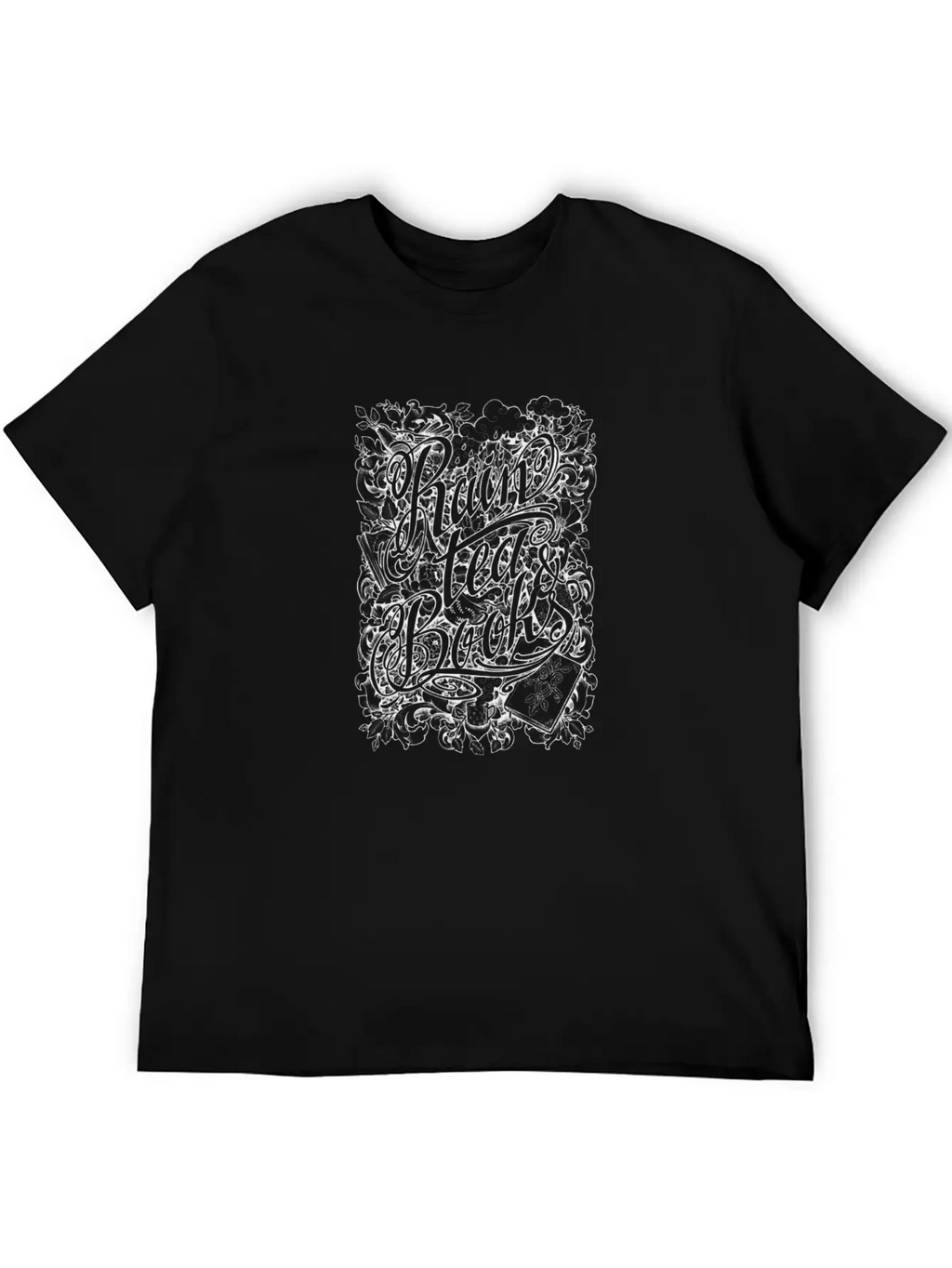 Rain Tea & Books Casual Graphic T-Shirt – Simple And Comfortable Daily Wear