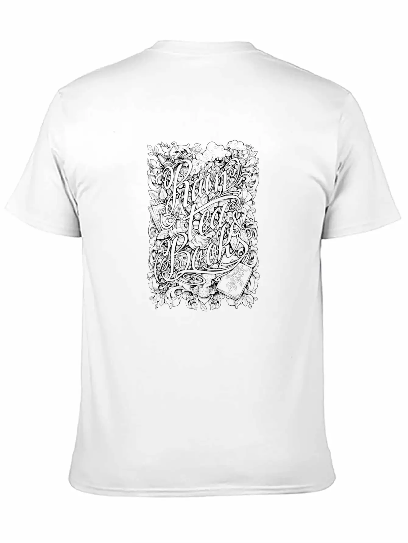Rain Tea & Books Casual Graphic T-Shirt – Simple And Comfortable Daily Wear