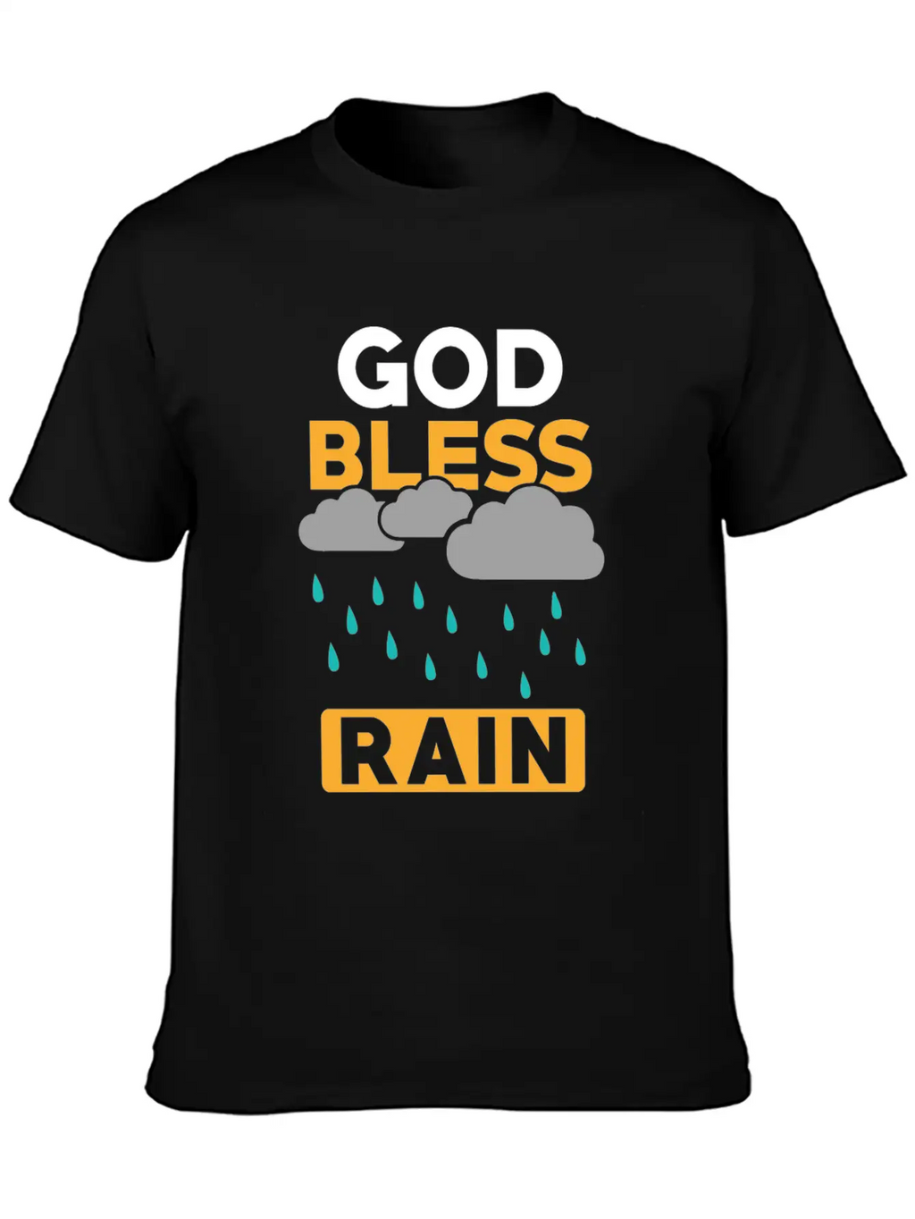 Rain Weather Saying Casual Graphic T-Shirt – Simple And Comfortable Daily Wear