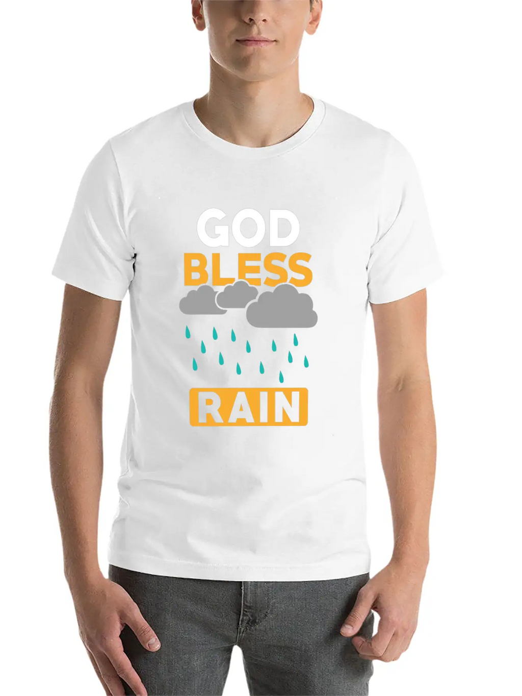 Rain Weather Saying Casual Graphic T-Shirt – Simple And Comfortable Daily Wear