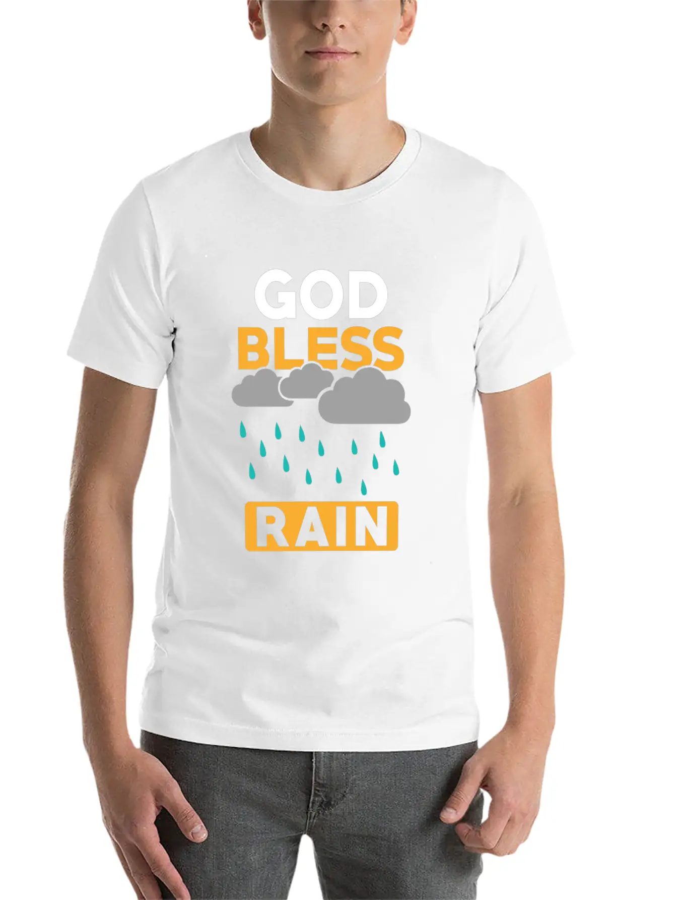 Rain Weather Saying Casual Graphic T-Shirt – Simple And Comfortable Daily Wear
