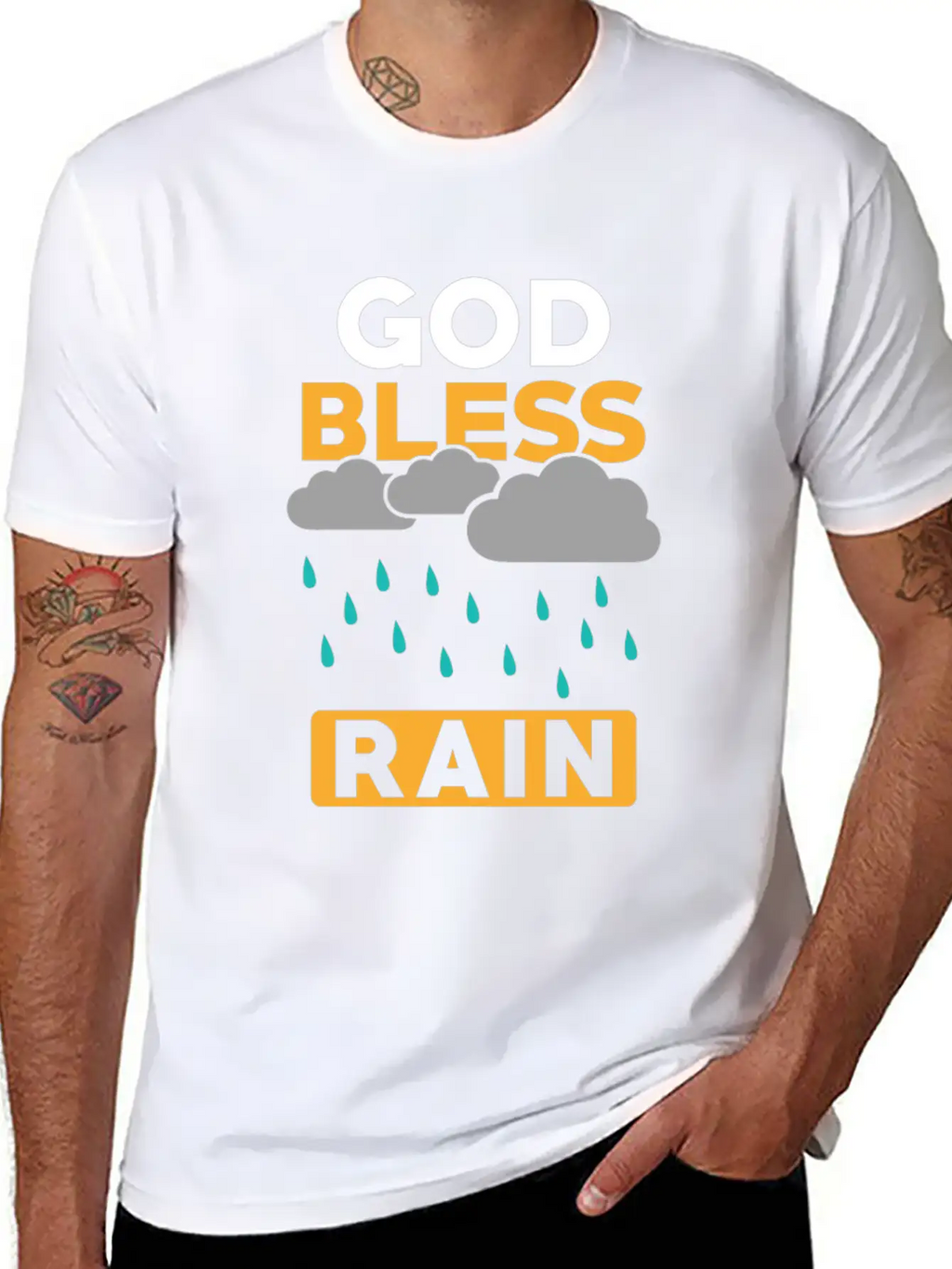 Rain Weather Saying Casual Graphic T-Shirt – Simple And Comfortable Daily Wear
