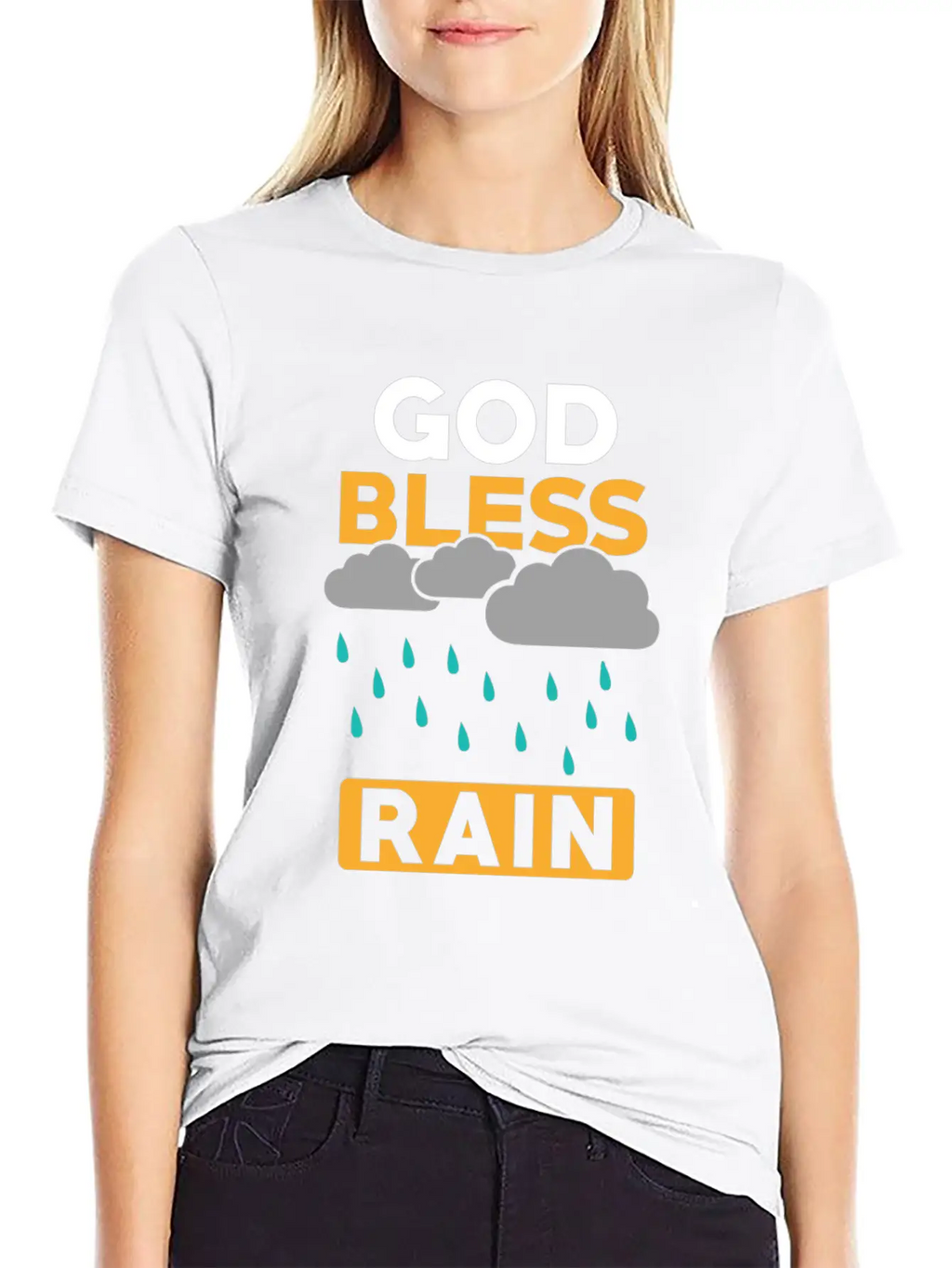 Rain Weather Saying Casual Graphic T-Shirt – Simple And Comfortable Daily Wear