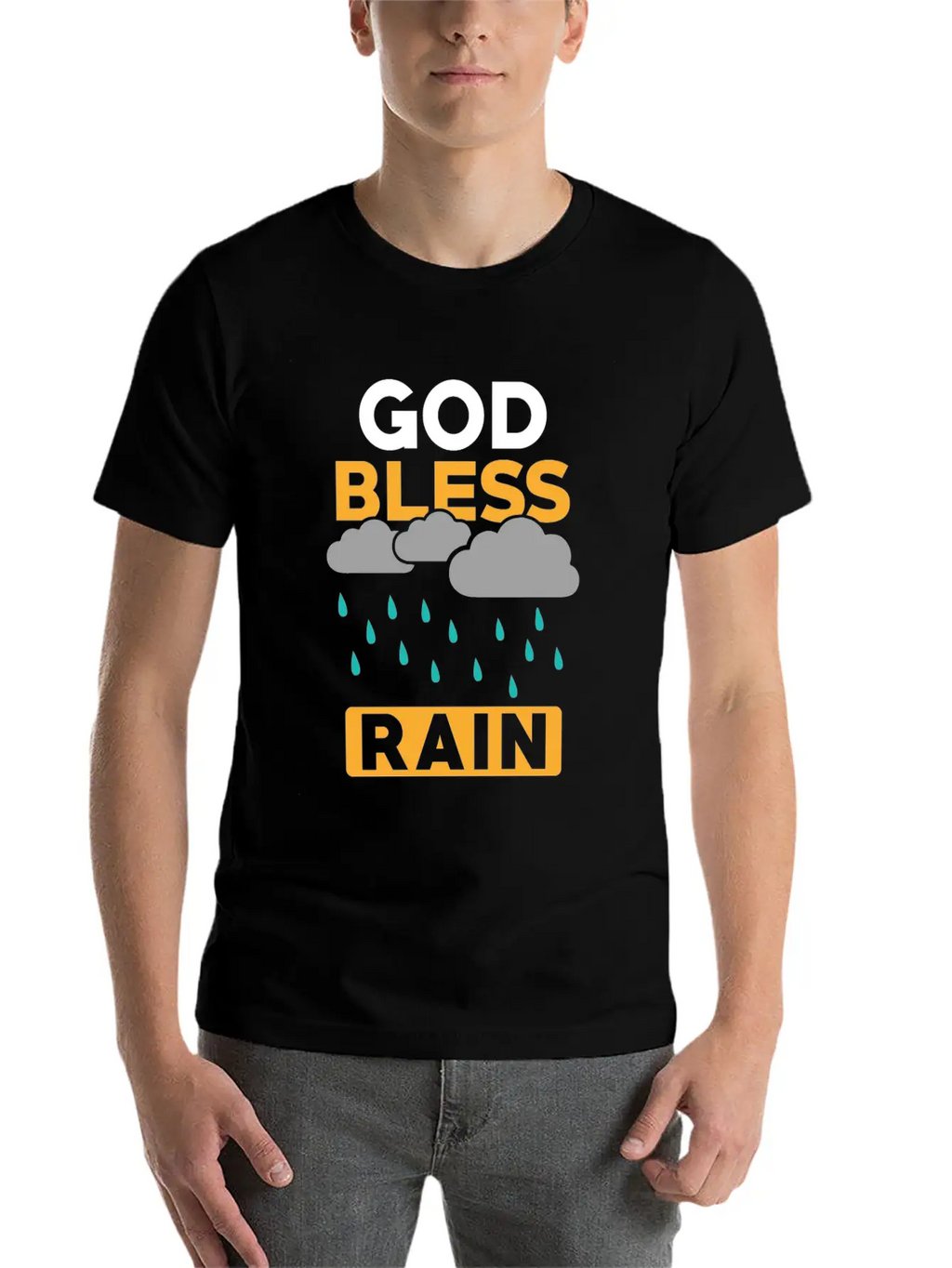 Rain Weather Saying Casual Graphic T-Shirt – Simple And Comfortable Daily Wear