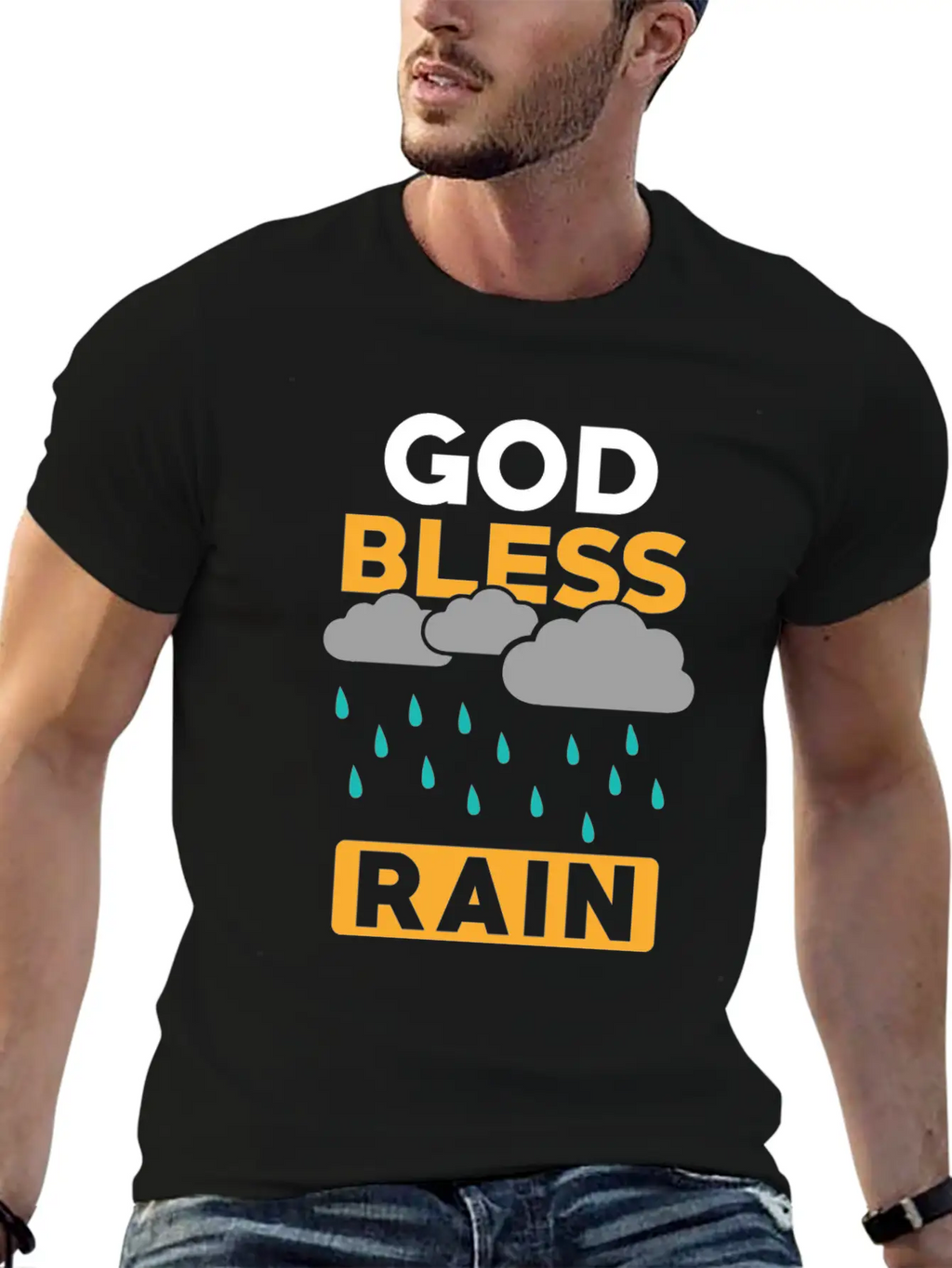 Rain Weather Saying Casual Graphic T-Shirt – Simple And Comfortable Daily Wear