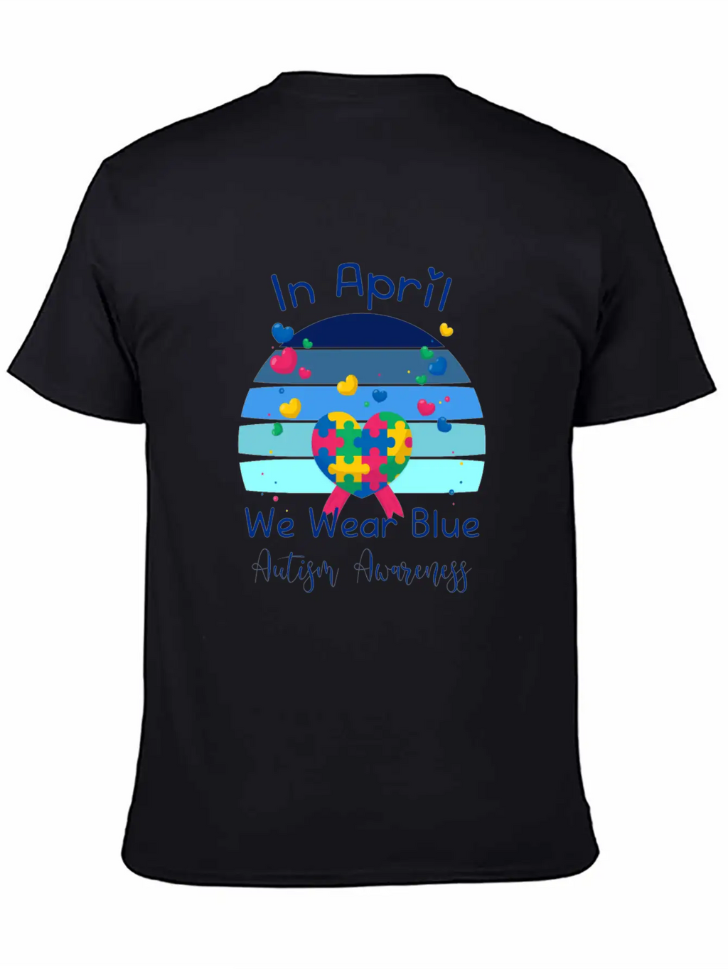 Rainbow Autism In April We Wear Blue Autism Breathable Soft Cotton T-Shirt – Timeless Casual Look