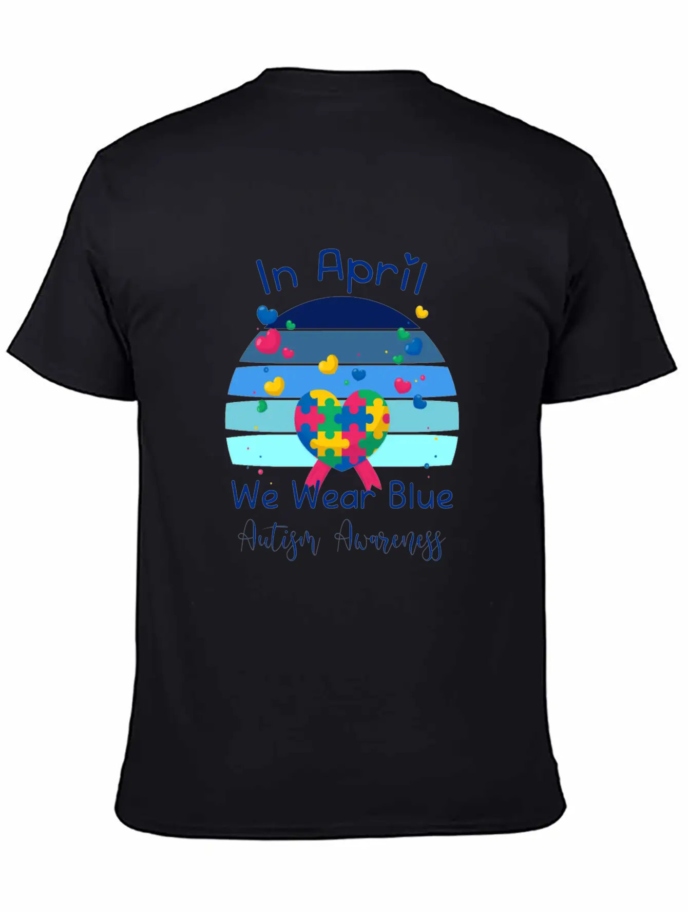 Rainbow Autism In April We Wear Blue Autism Breathable Soft Cotton T-Shirt – Timeless Casual Look