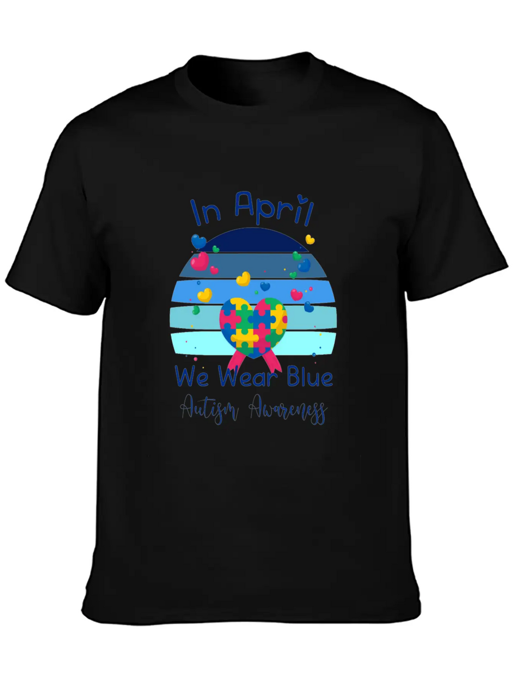 Rainbow Autism In April We Wear Blue Autism Breathable Soft Cotton T-Shirt – Timeless Casual Look