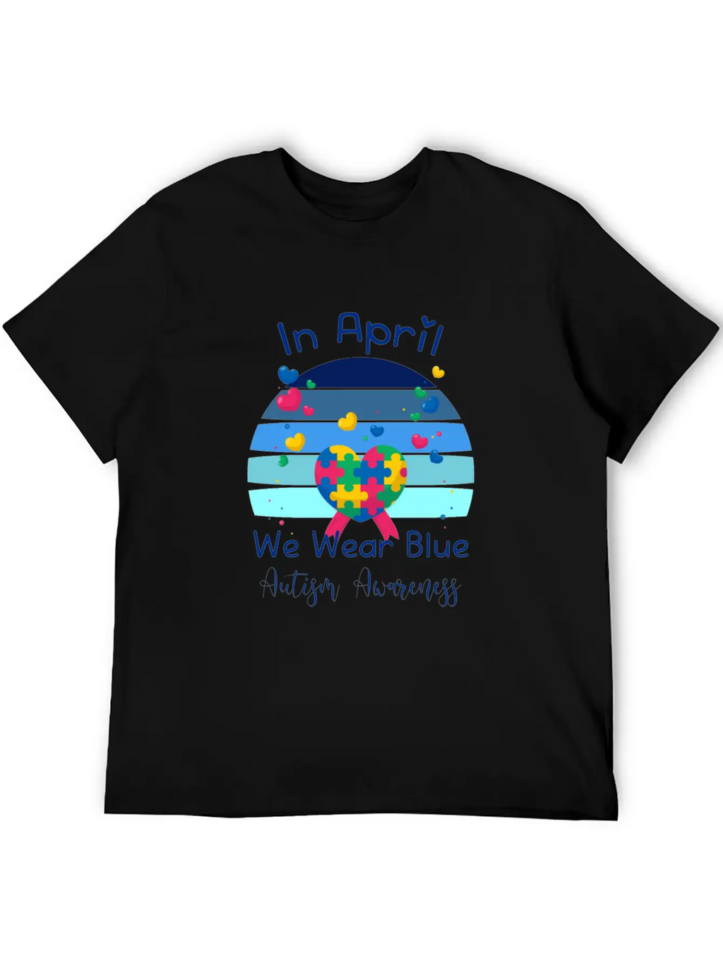 Rainbow Autism In April We Wear Blue Autism Breathable Soft Cotton T-Shirt – Timeless Casual Look