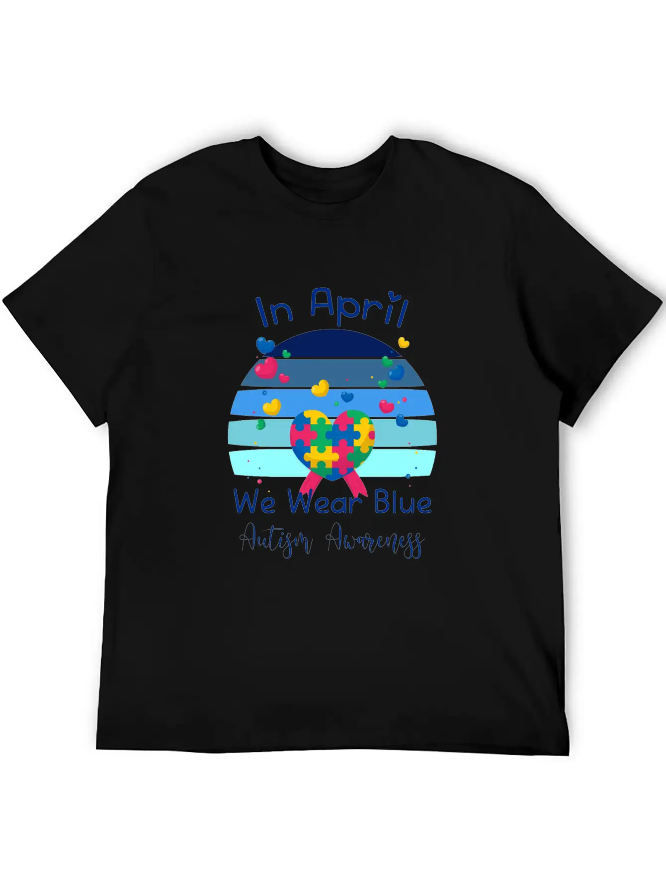 Rainbow Autism In April We Wear Blue Autism Breathable Soft Cotton T-Shirt – Timeless Casual Look