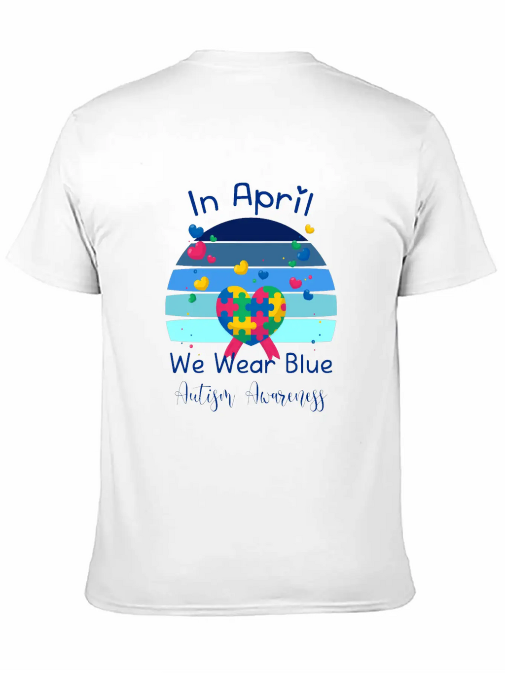 Rainbow Autism In April We Wear Blue Autism Breathable Soft Cotton T-Shirt – Timeless Casual Look