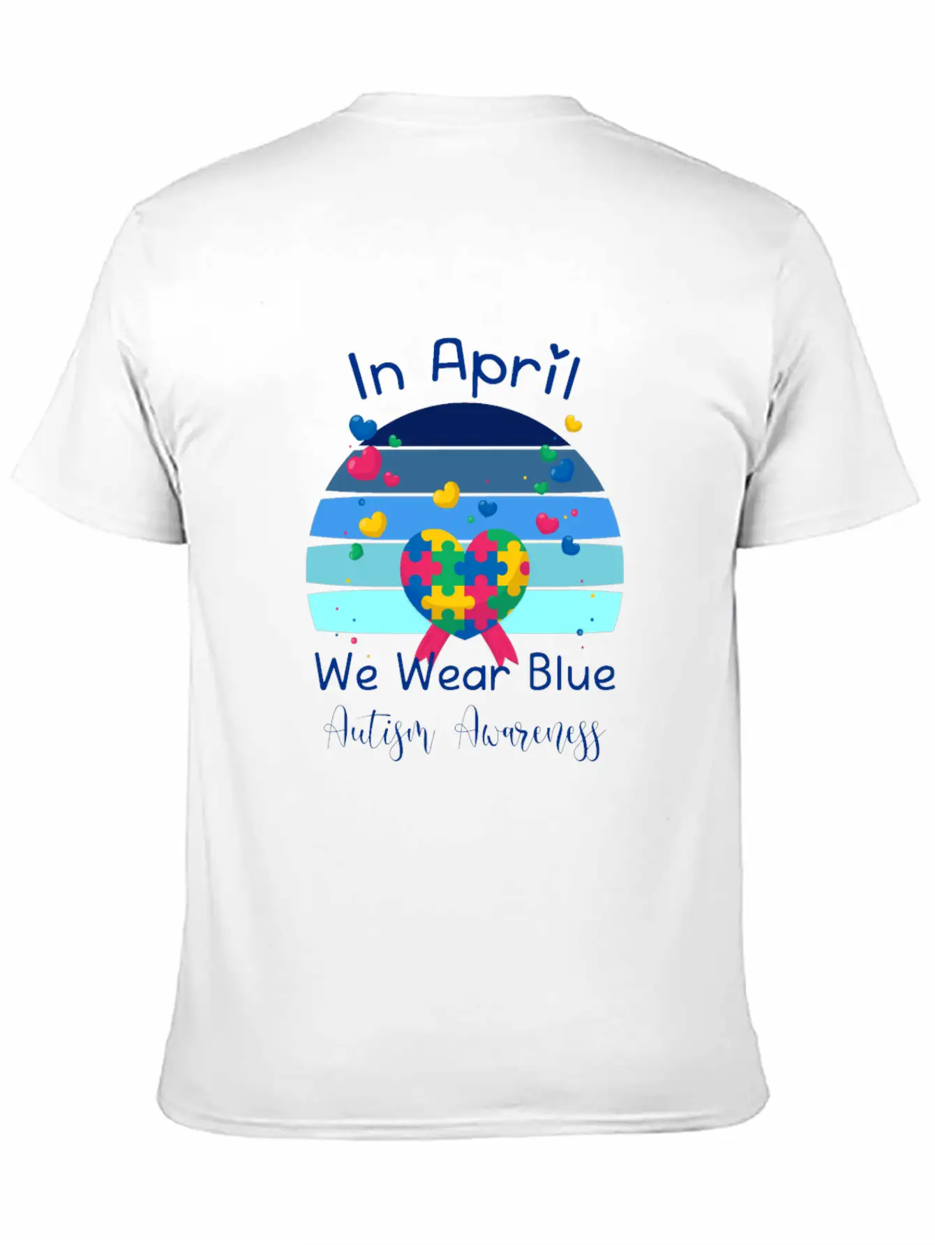 Rainbow Autism In April We Wear Blue Autism Breathable Soft Cotton T-Shirt – Timeless Casual Look