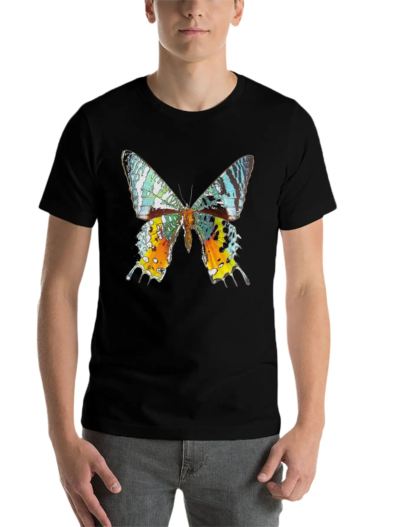 Rainbow Butterfly Breathable Soft Cotton T-Shirt – Timeless Casual Look