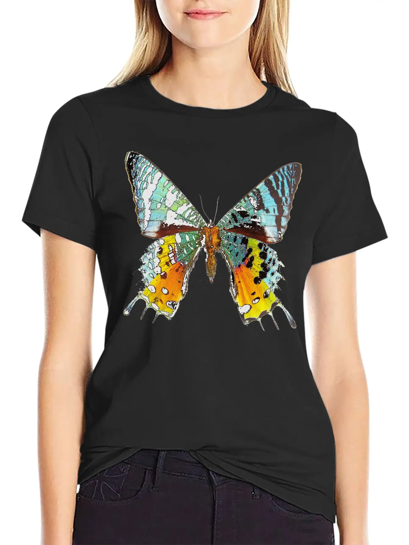Rainbow Butterfly Breathable Soft Cotton T-Shirt – Timeless Casual Look