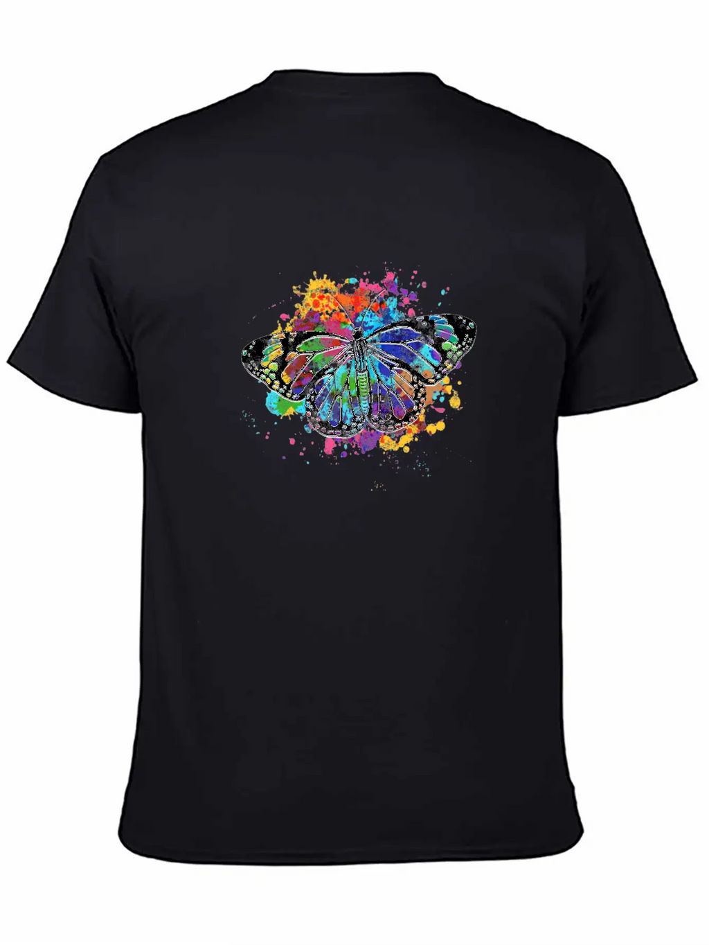 Rainbow Butterfly - Rainbow Casual Graphic T-Shirt – Simple And Comfortable Daily Wear