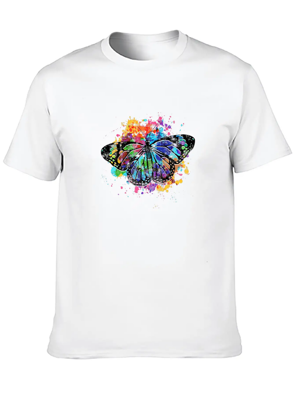 Rainbow Butterfly - Rainbow Casual Graphic T-Shirt – Simple And Comfortable Daily Wear