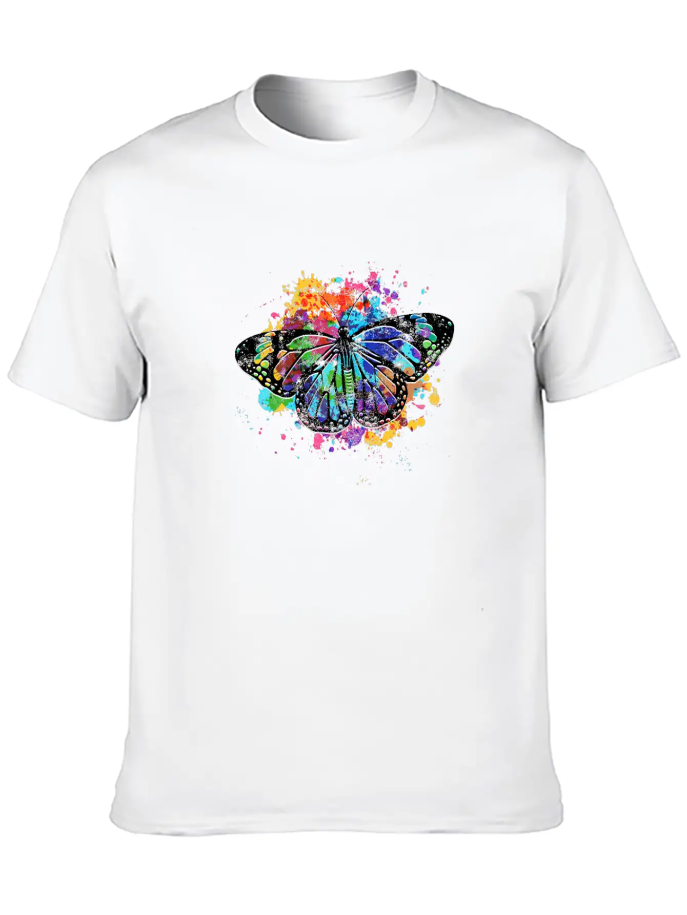 Rainbow Butterfly - Rainbow Casual Graphic T-Shirt – Simple And Comfortable Daily Wear