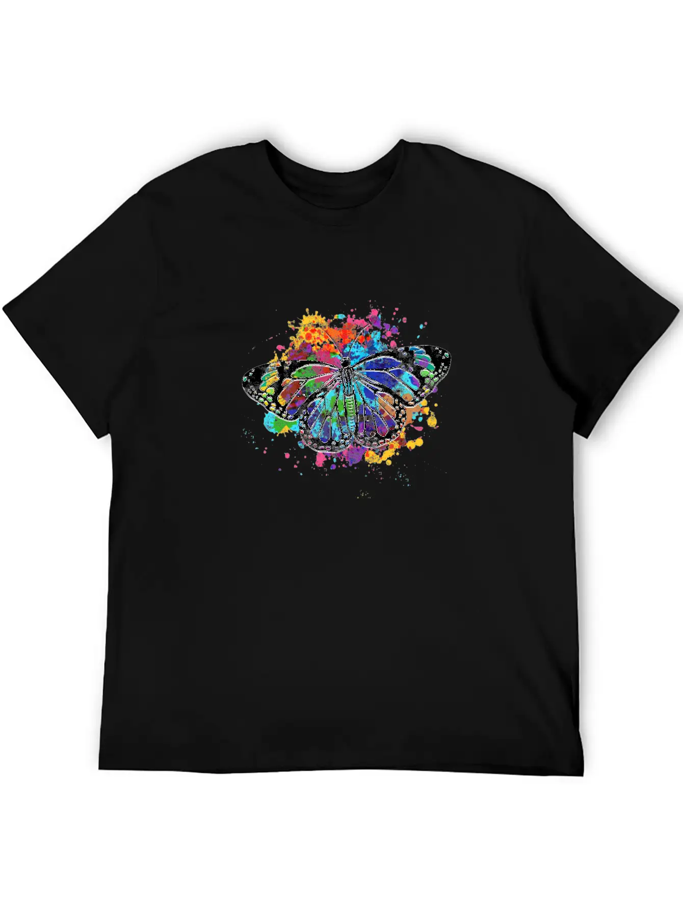 Rainbow Butterfly - Rainbow Casual Graphic T-Shirt – Simple And Comfortable Daily Wear