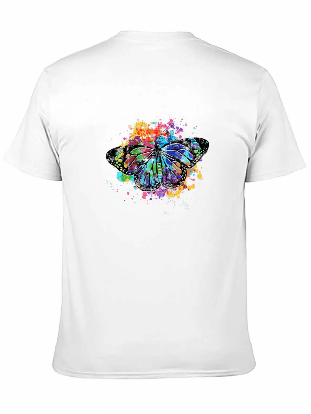 Rainbow Butterfly - Rainbow Casual Graphic T-Shirt – Simple And Comfortable Daily Wear