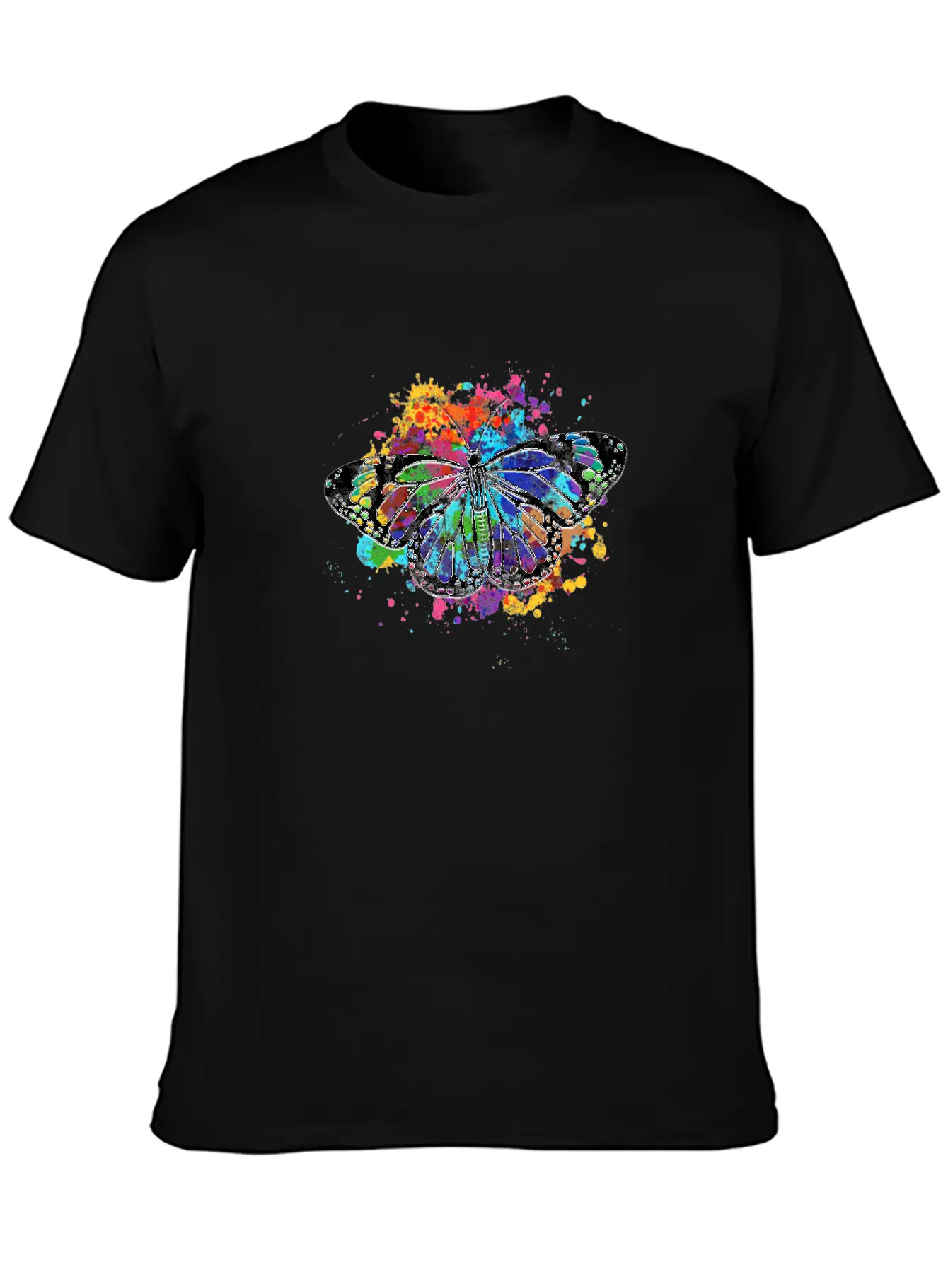 Rainbow Butterfly - Rainbow Casual Graphic T-Shirt – Simple And Comfortable Daily Wear