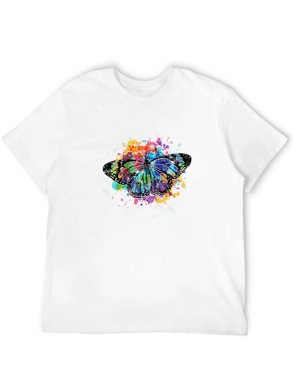 Rainbow Butterfly - Rainbow Casual Graphic T-Shirt – Simple And Comfortable Daily Wear