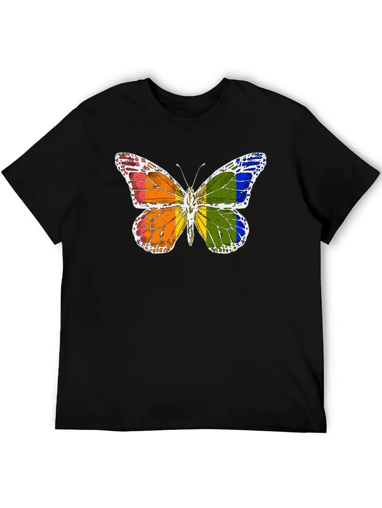 Rainbow Butterfly Unisex Casual T-Shirt – Clean Design For Daily Comfort