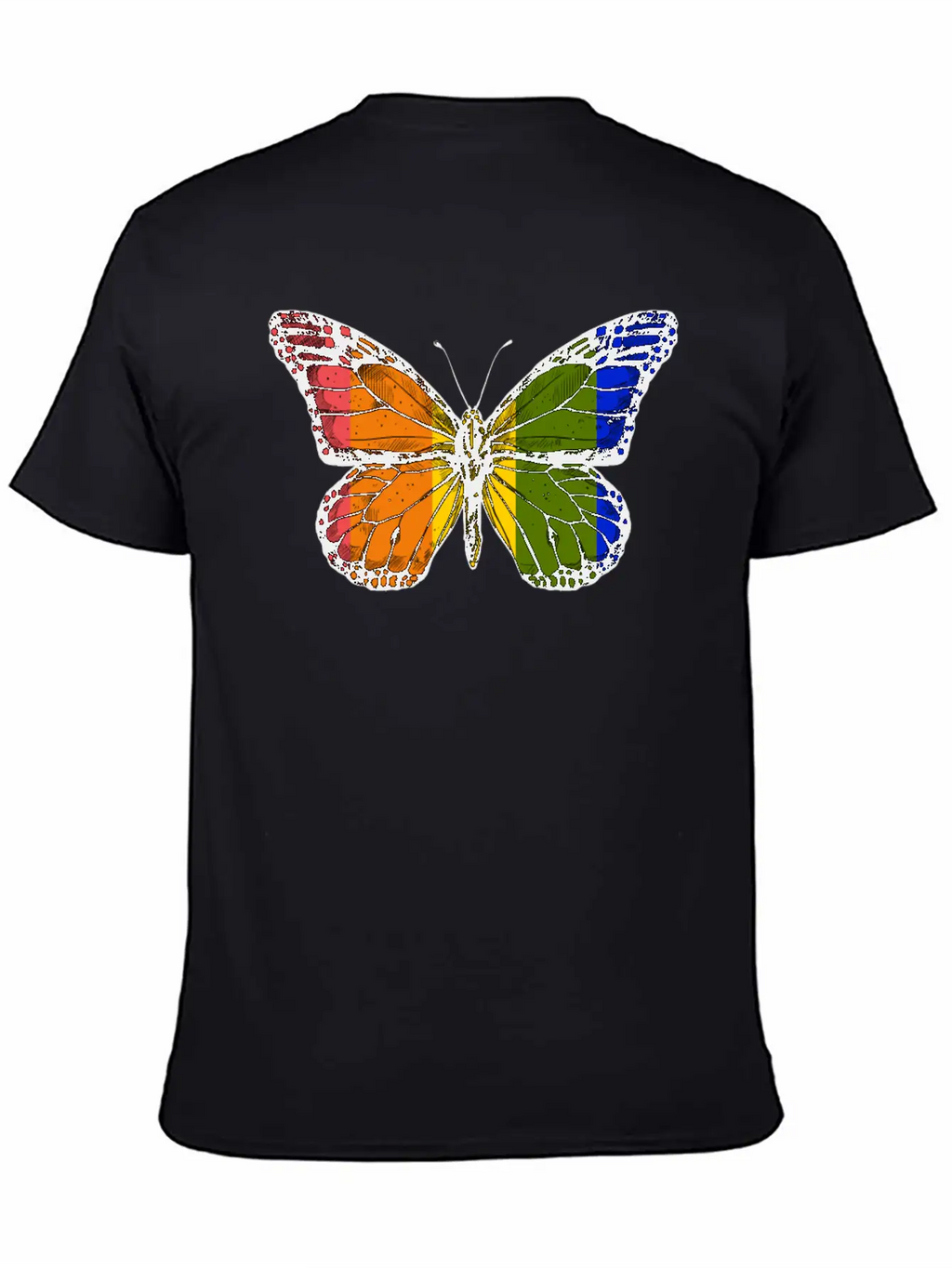 Rainbow Butterfly Unisex Casual T-Shirt – Clean Design For Daily Comfort