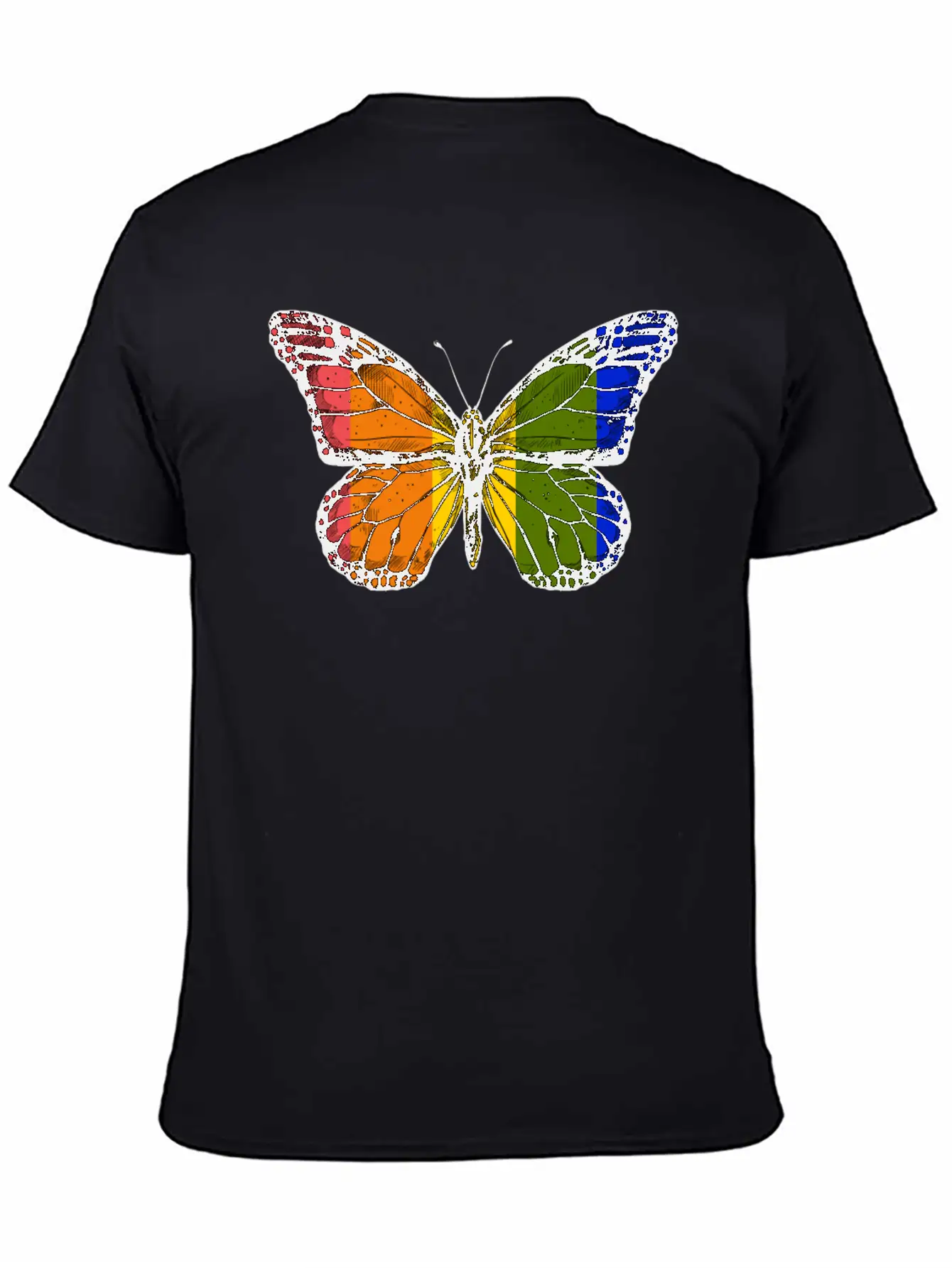 Rainbow Butterfly Unisex Casual T-Shirt – Clean Design For Daily Comfort