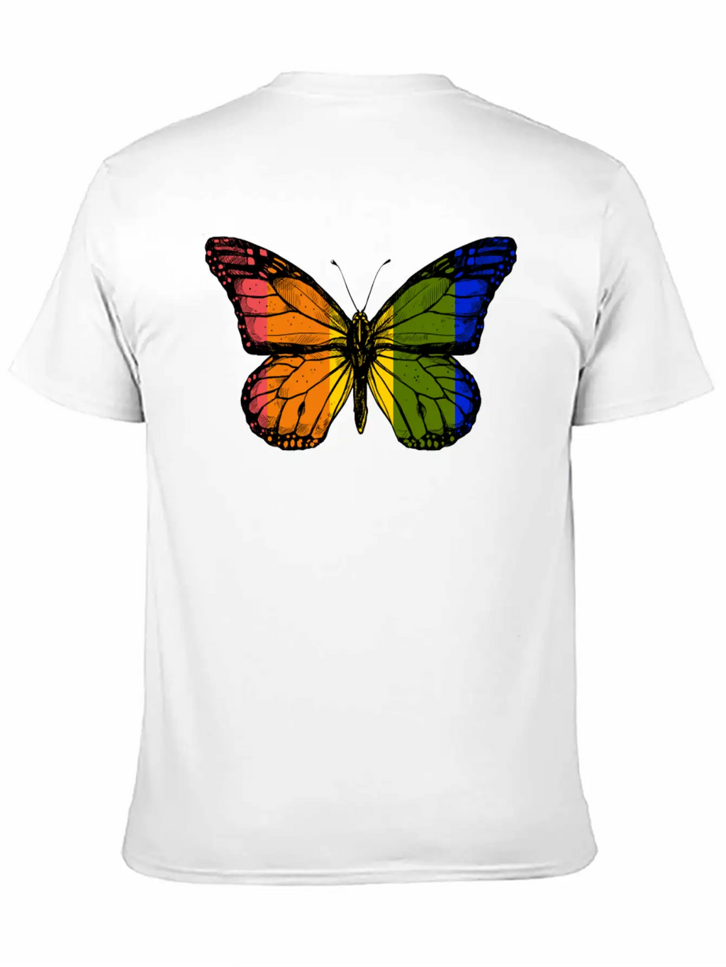 Rainbow Butterfly Unisex Casual T-Shirt – Clean Design For Daily Comfort
