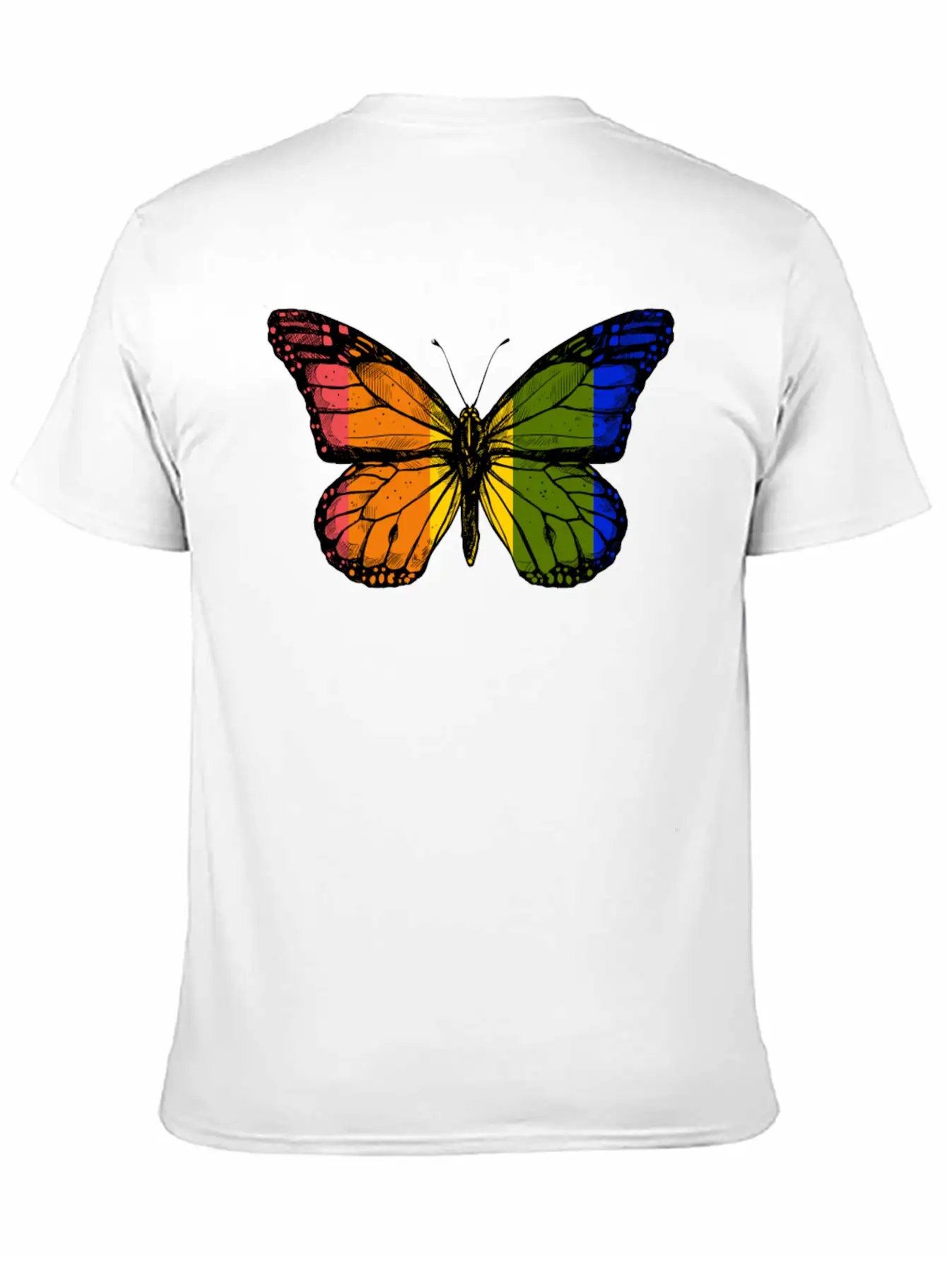 Rainbow Butterfly Unisex Casual T-Shirt – Clean Design For Daily Comfort
