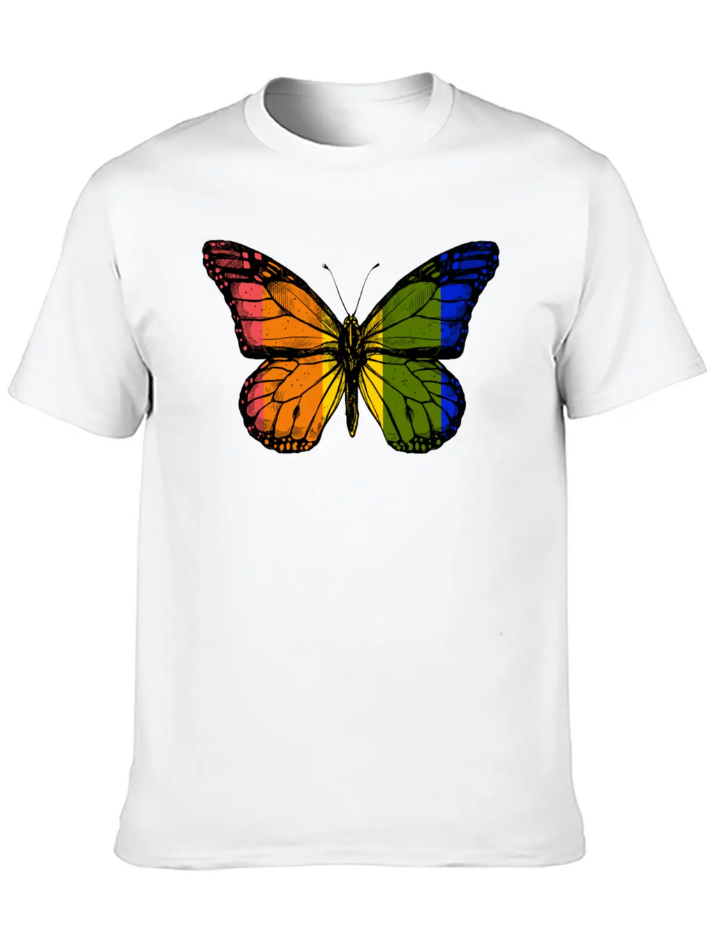 Rainbow Butterfly Unisex Casual T-Shirt – Clean Design For Daily Comfort