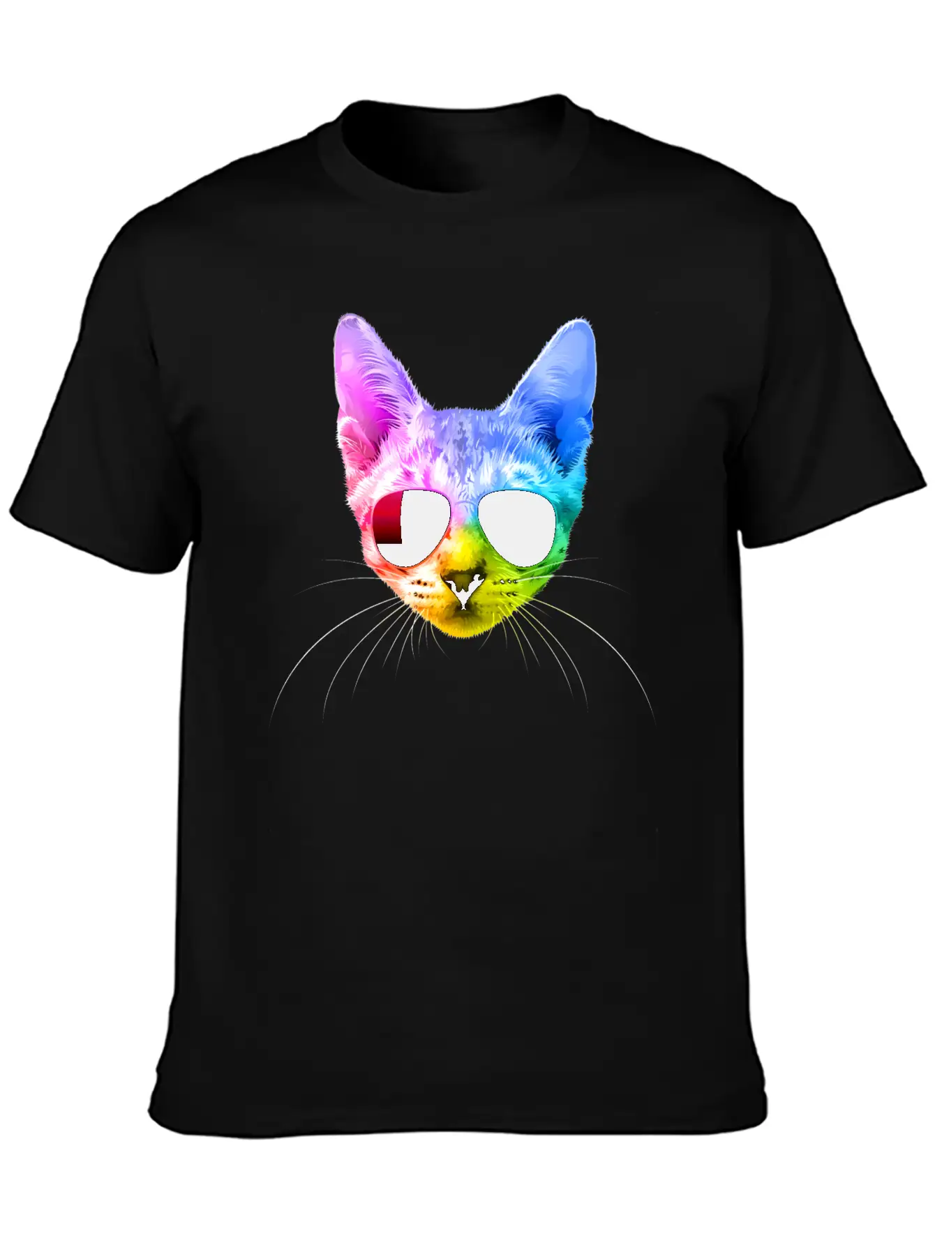 Rainbow Cat Unisex Casual T-Shirt – Clean Design For Daily Comfort